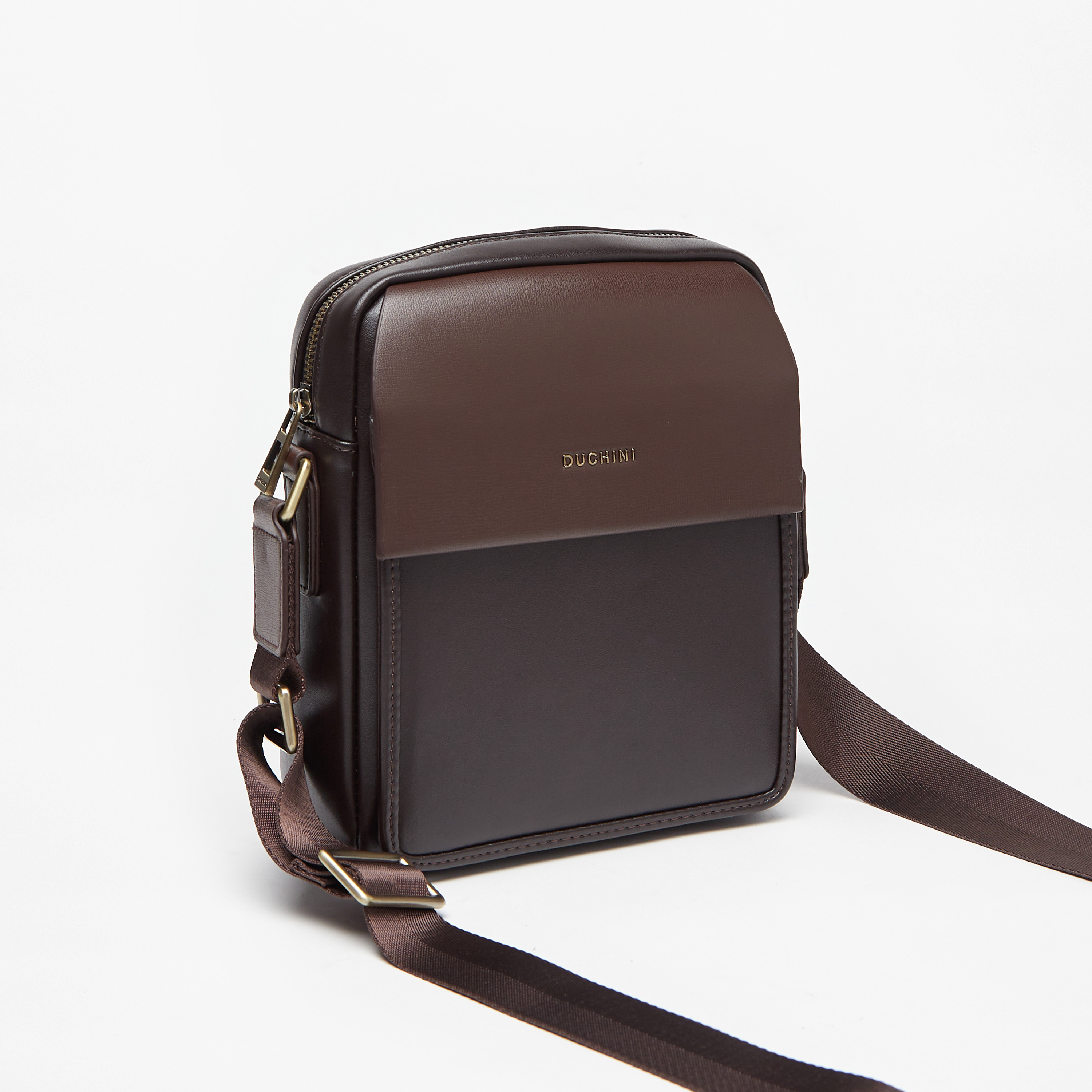 Duchini Solid Crossbody Bag with Adjustable Strap and Zip Closure-travel-accessories-image-3