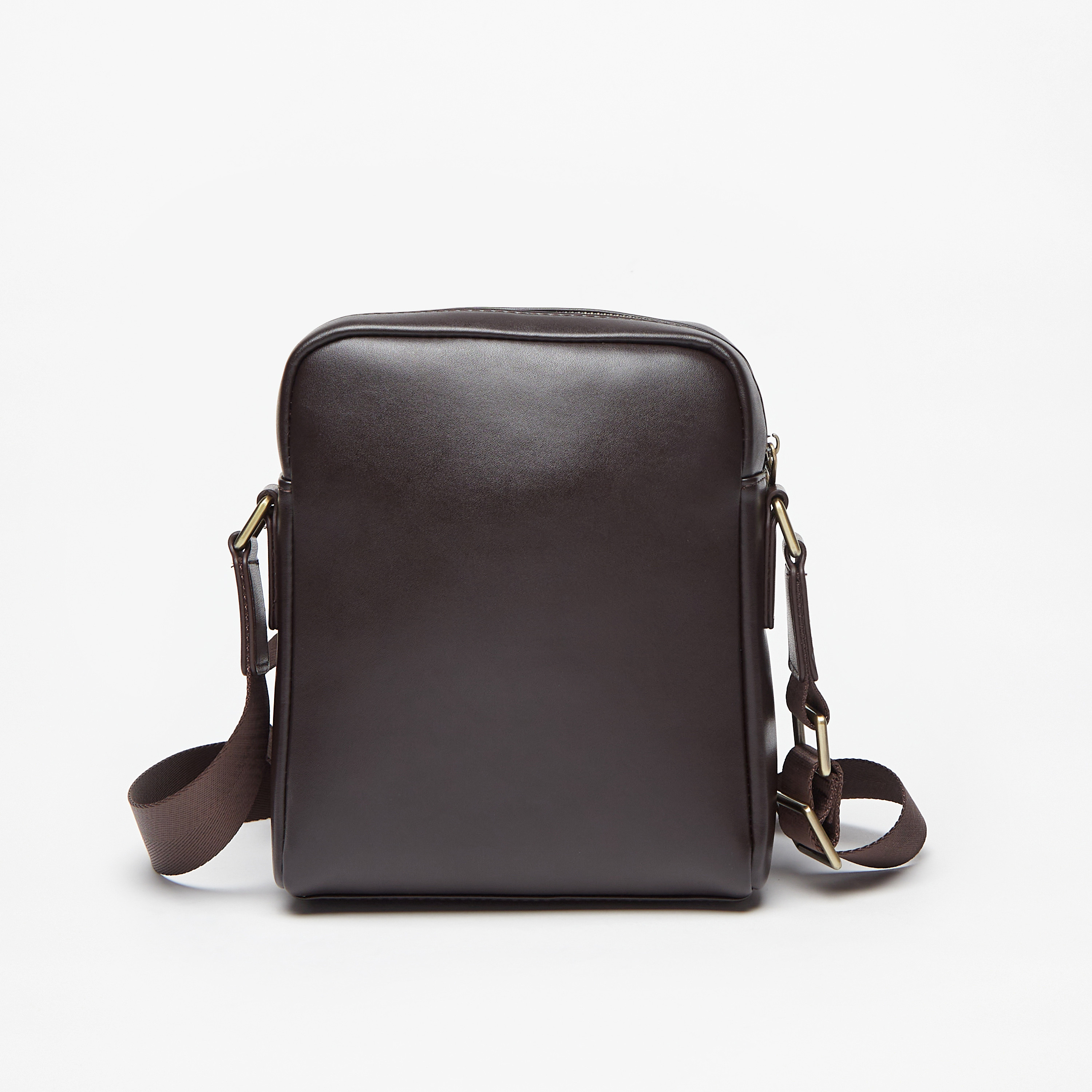 Duchini Solid Crossbody Bag with Adjustable Strap and Zip Closure-travel-accessories-image-5