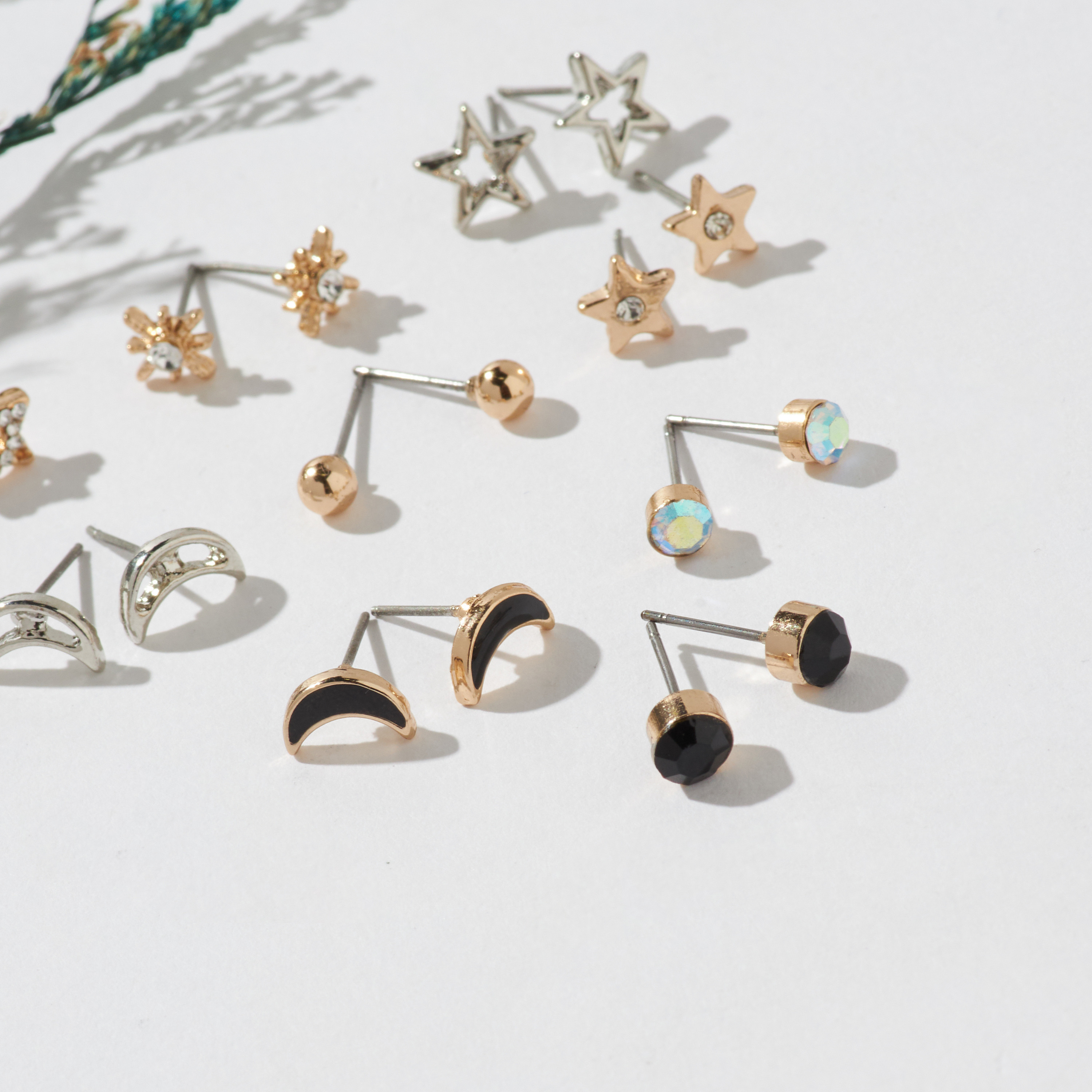 Metallic Stud Earrings with Pusback Closure - Set of 9-women-watchesandjewellery-jewellery-earrings-image-3