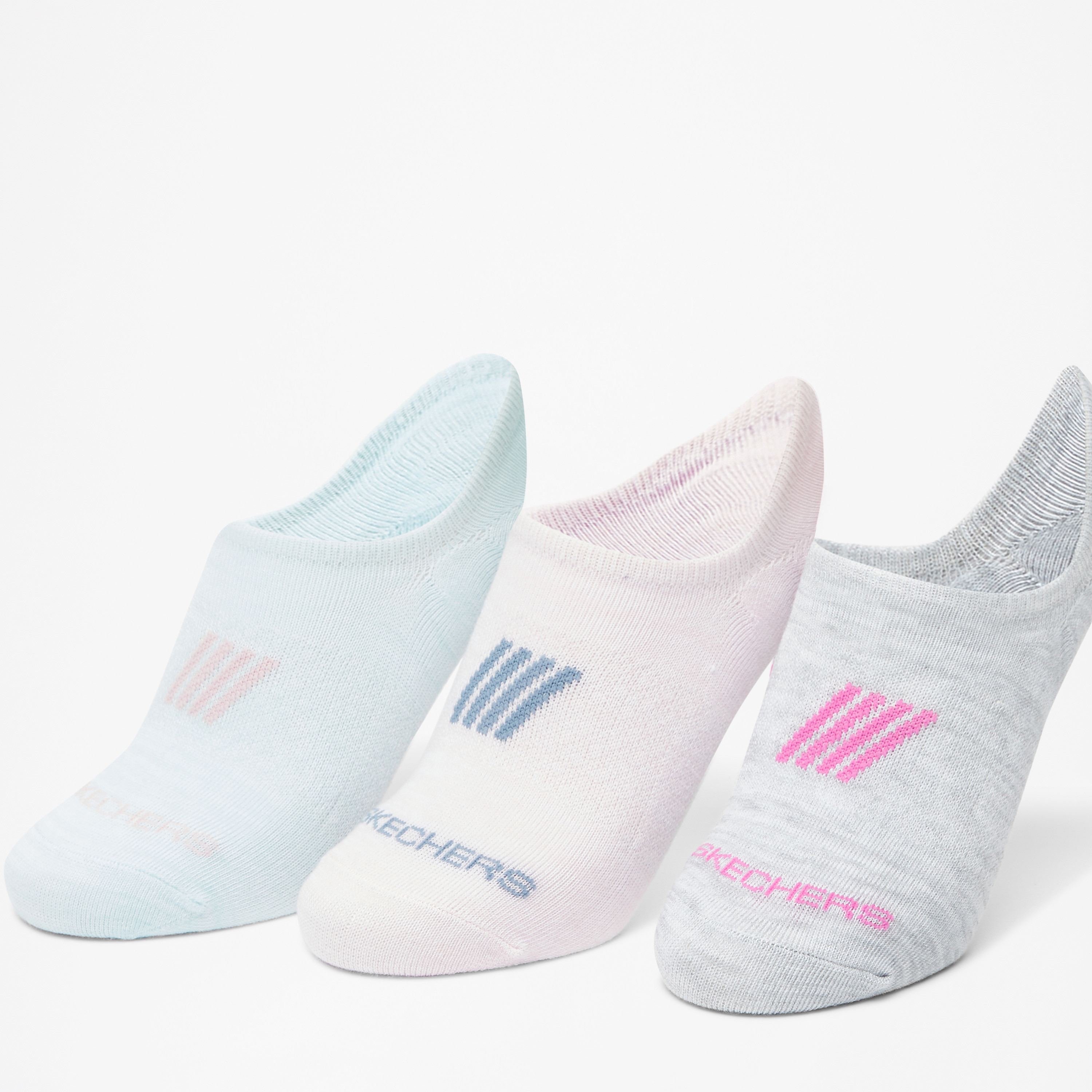 Skechers Textured No Show Socks - Set of 3-women-socksandstockings-image-2