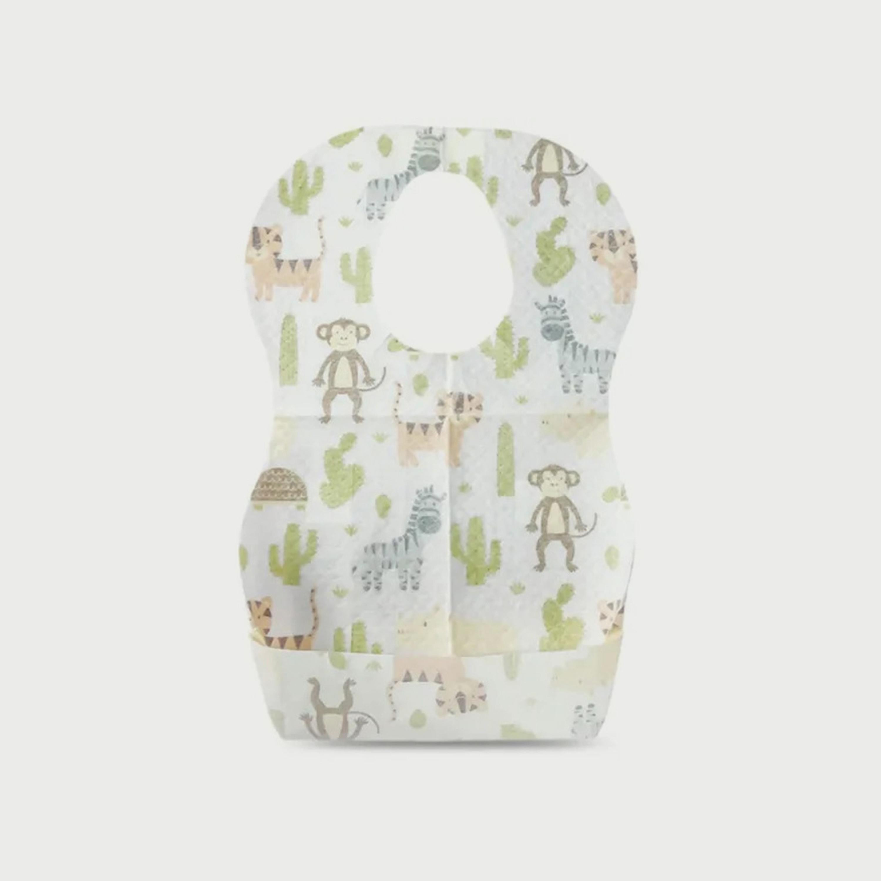 Star Babies 150-Piece Disposable Bibs, Animal Print-baby-feeding-bibs-image-4