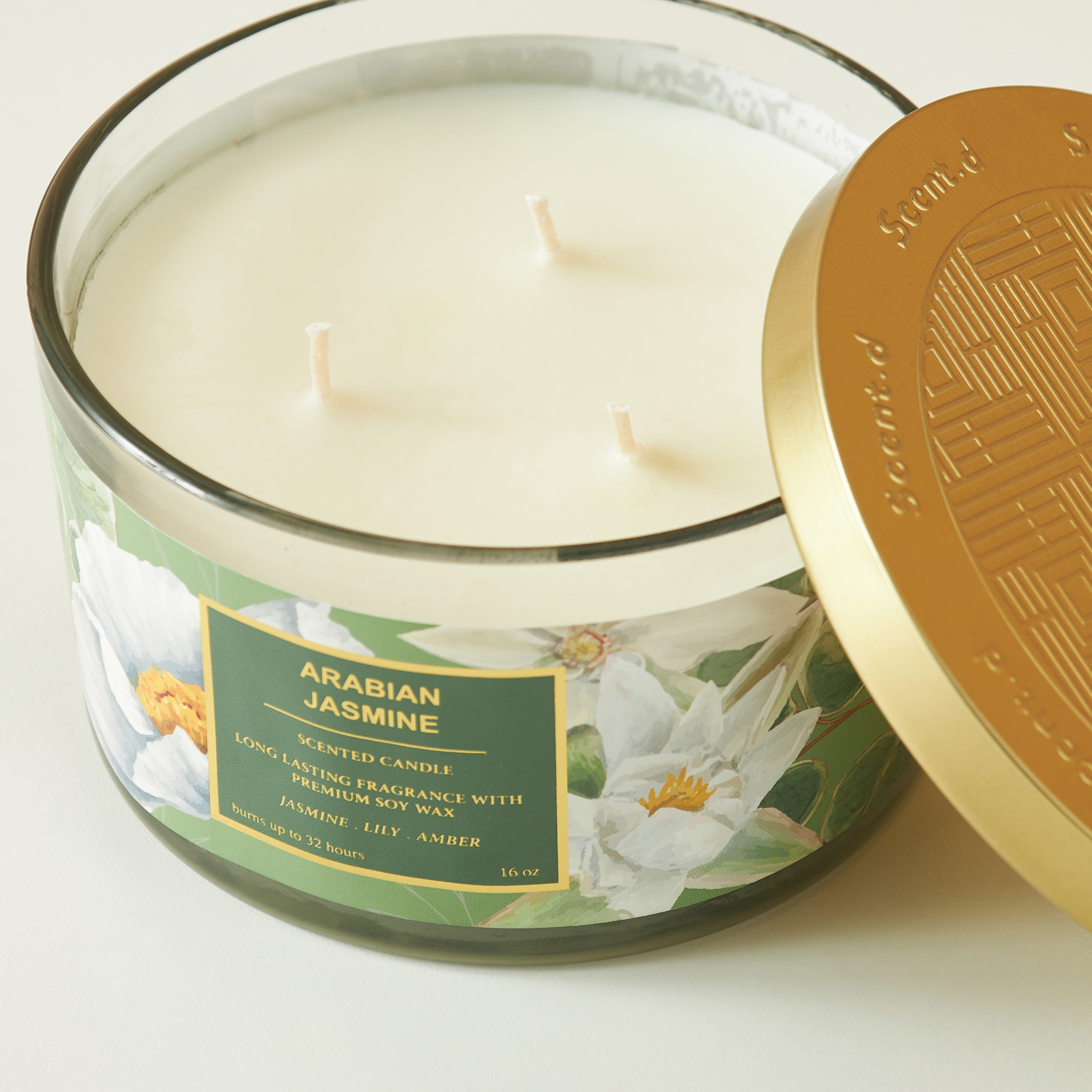 Scent.d Fresh Cotton 3-Wick Jar Candle - 450 gms-household-homefragrance-candles-image-3