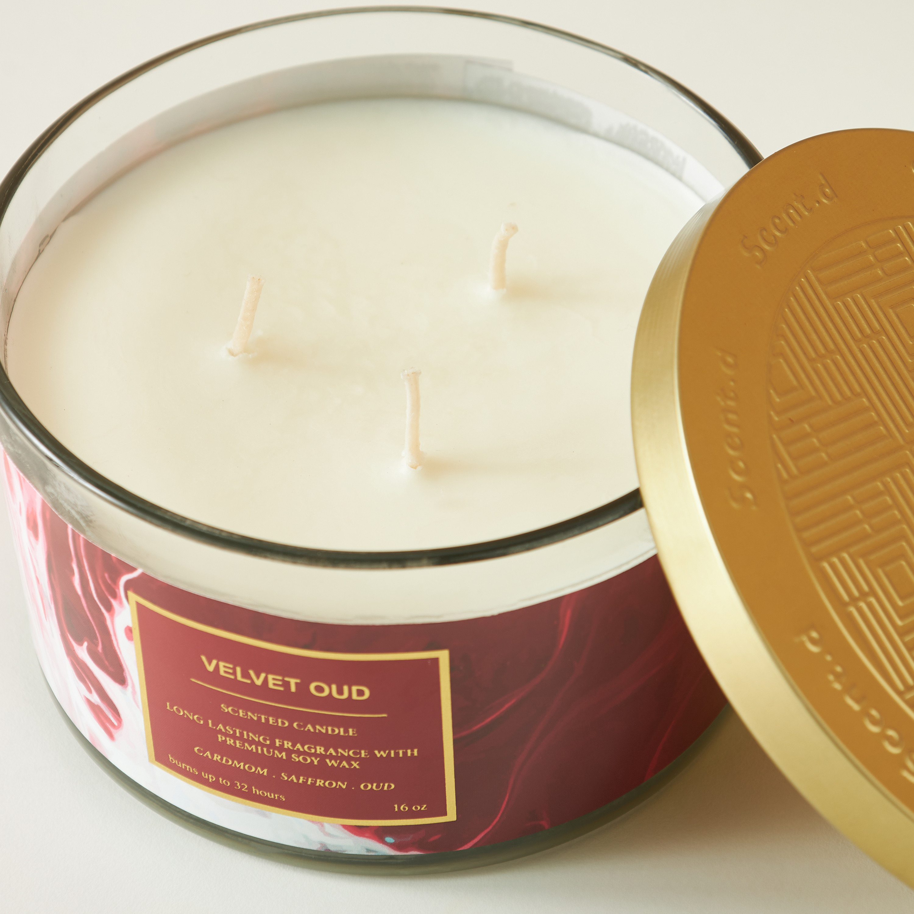 Scent.d Fresh Cotton 3-Wick Jar Candle - 450 gms-household-homefragrance-candles-image-3