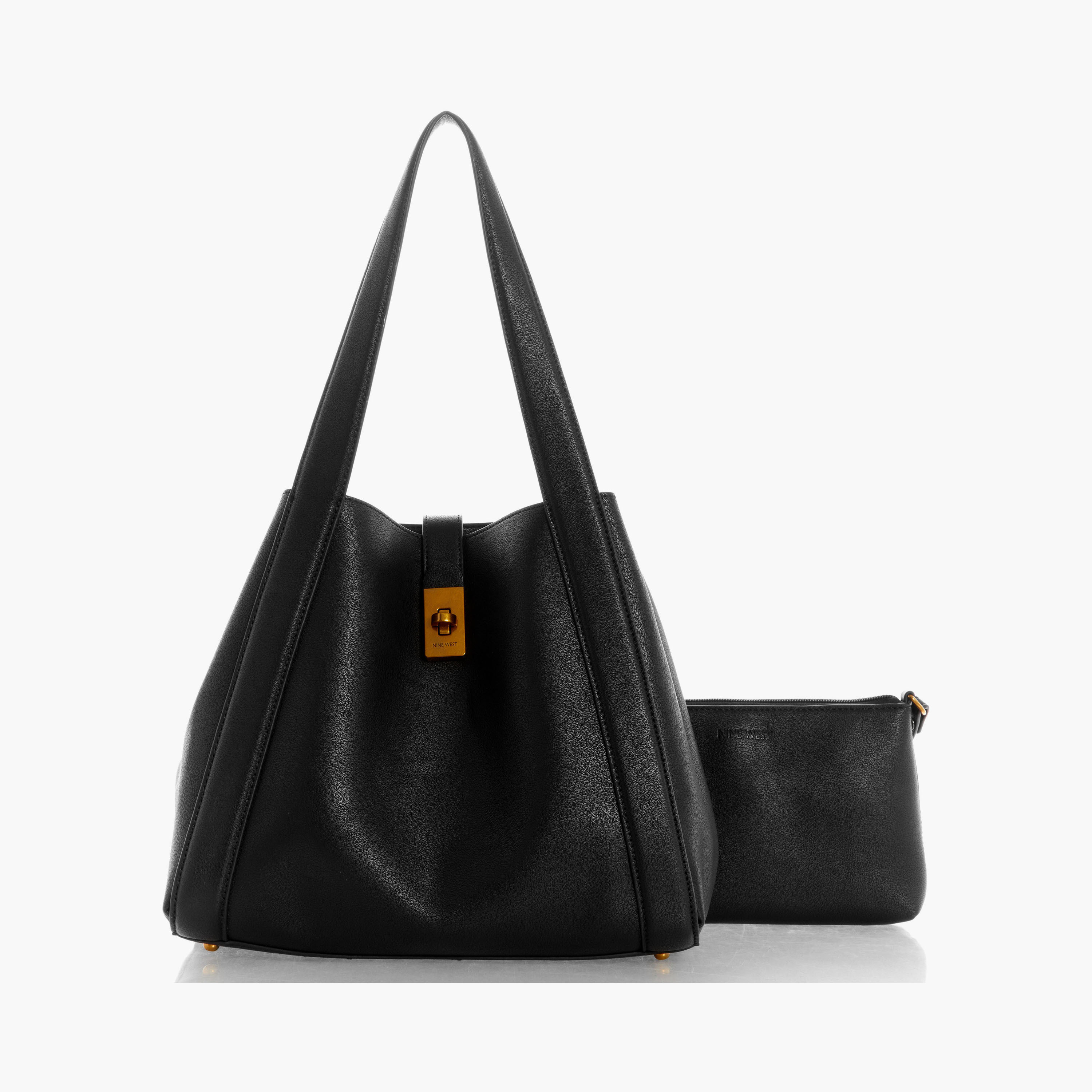 Amazon.com: New Nine West Logo Purse Handbag Crossbody & Wristlet 2 Piece  Set Black Flower : Everything Else