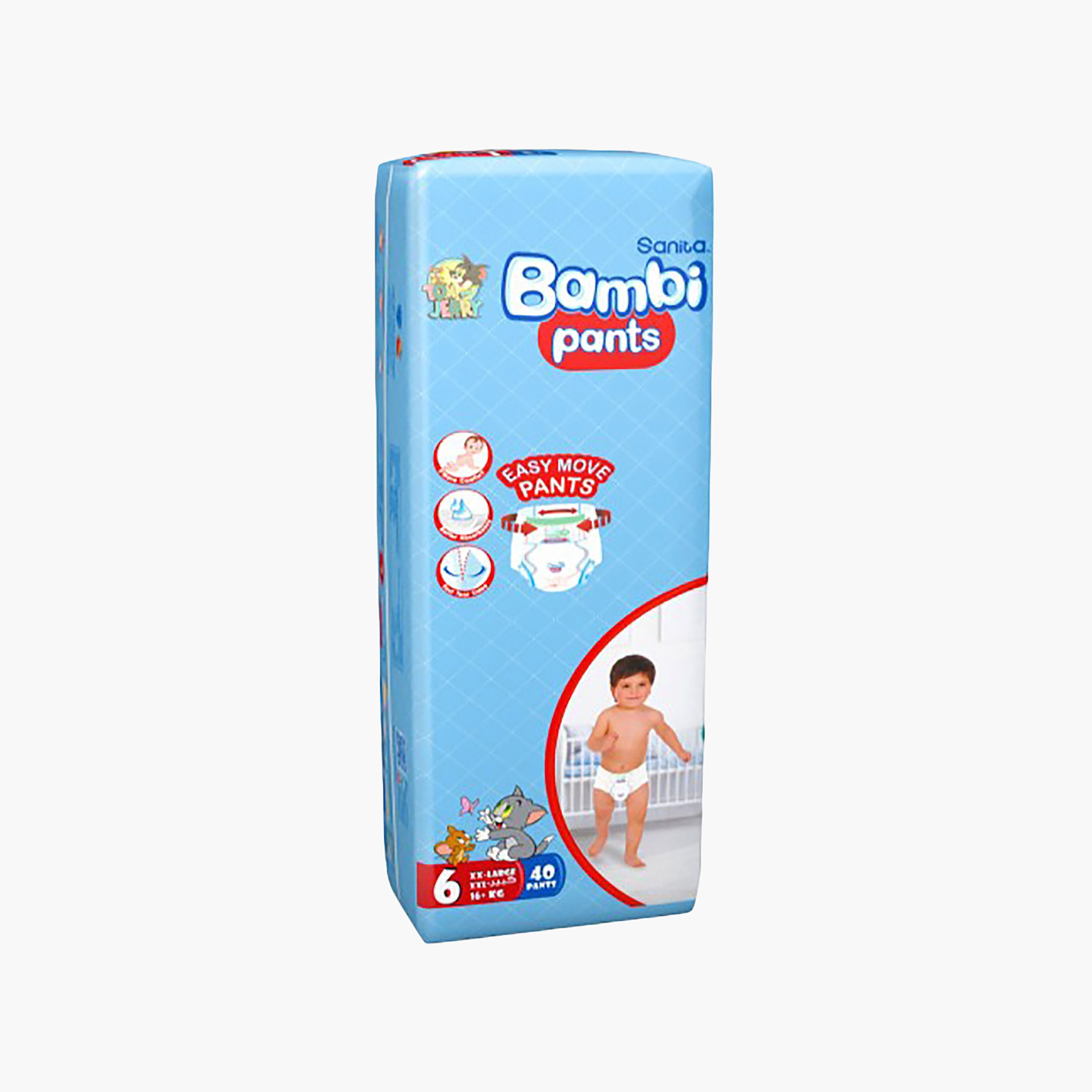 عبوة حفاضات كيلوت جامبو بوكس 40 قطعة مقاس 6 من سانيتا بامبي - 16+ كجم-baby-diapering-diapers-image-1