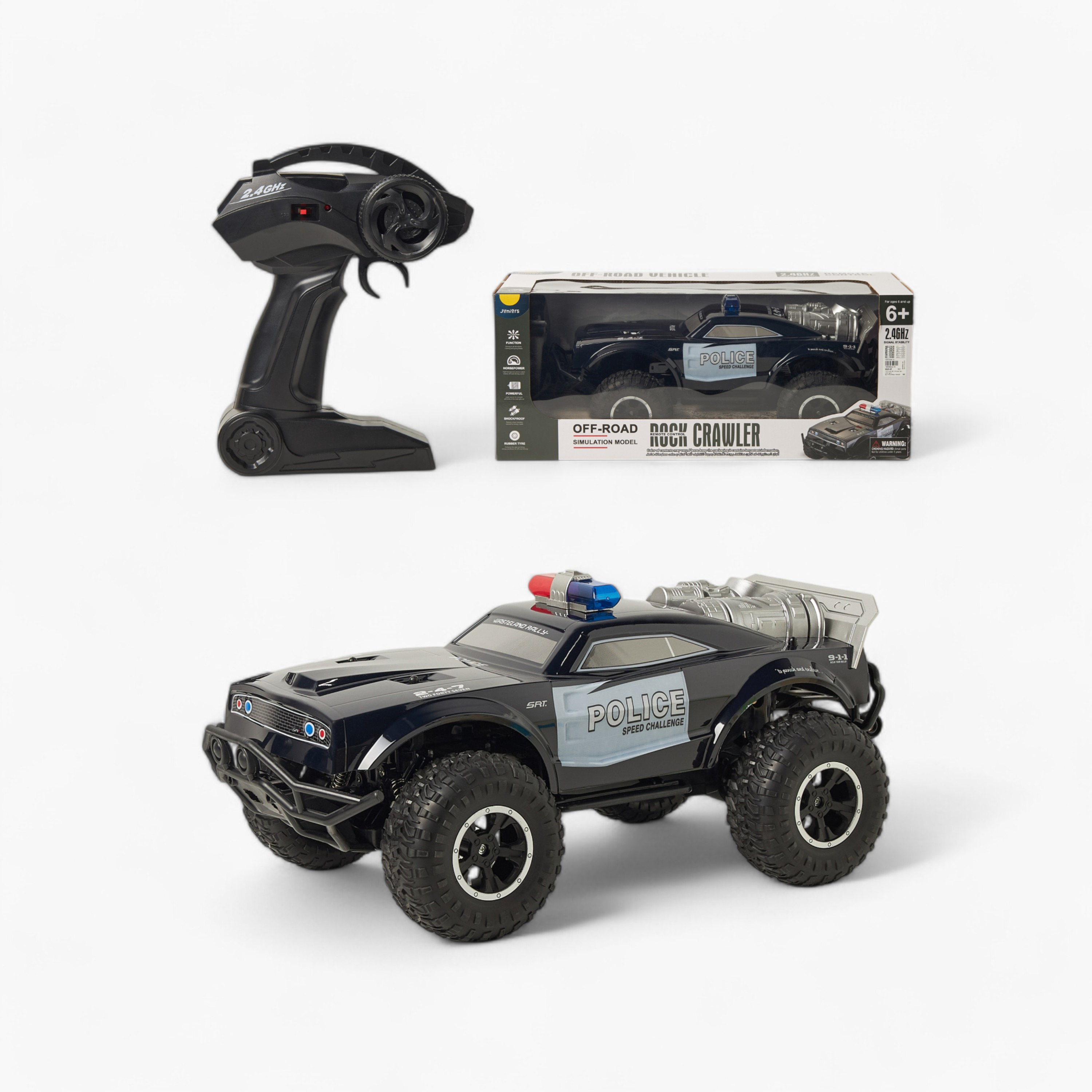 Juniors Rock Crawler 1:8 Remote Control Police Car with Light-toys-playvehicles-diecastcars-image-1
