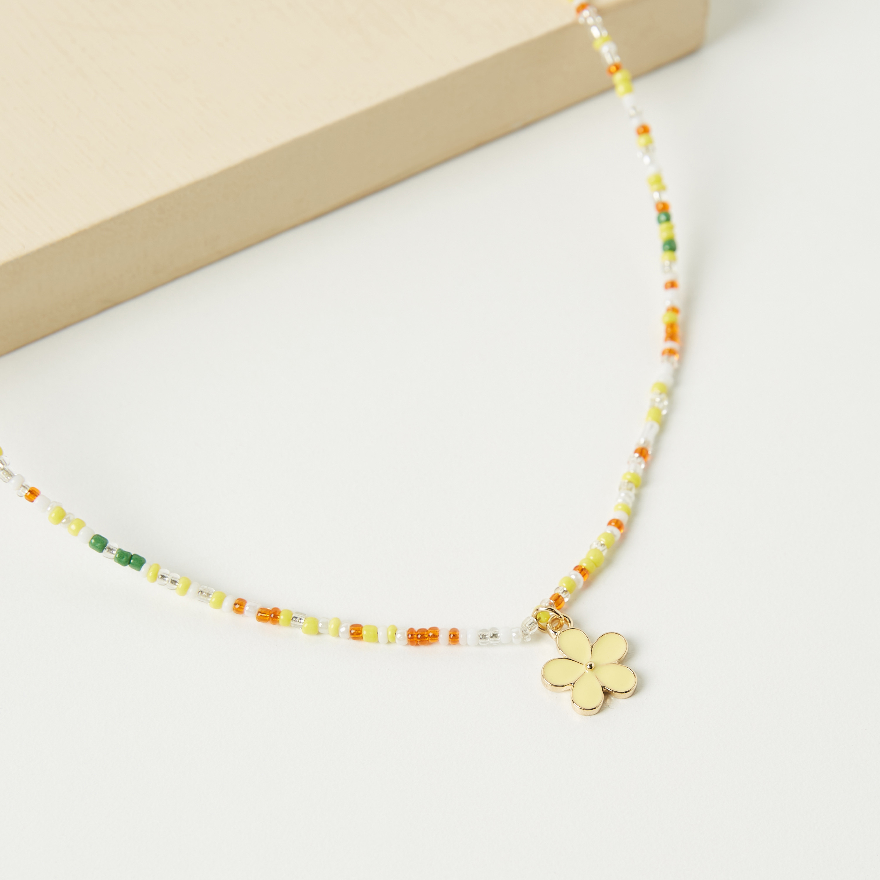 Charmz Floral Seedbeads Pendant Necklace-girls-accessories-jewellery-image-3