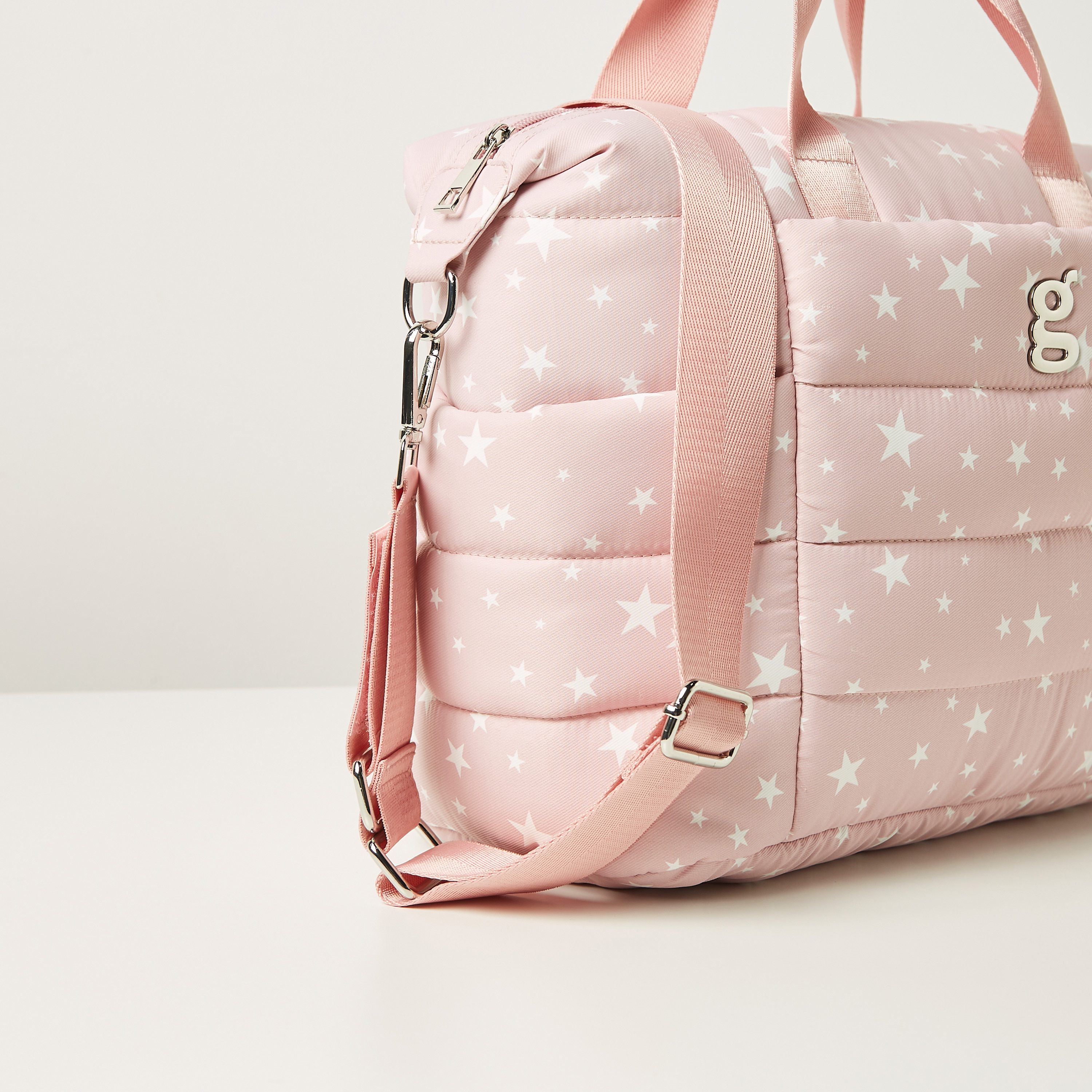 Giggles All-Over Star Print Padded Diaper Bag with Changing Mat-baby-diapering-diaperbags-image-3