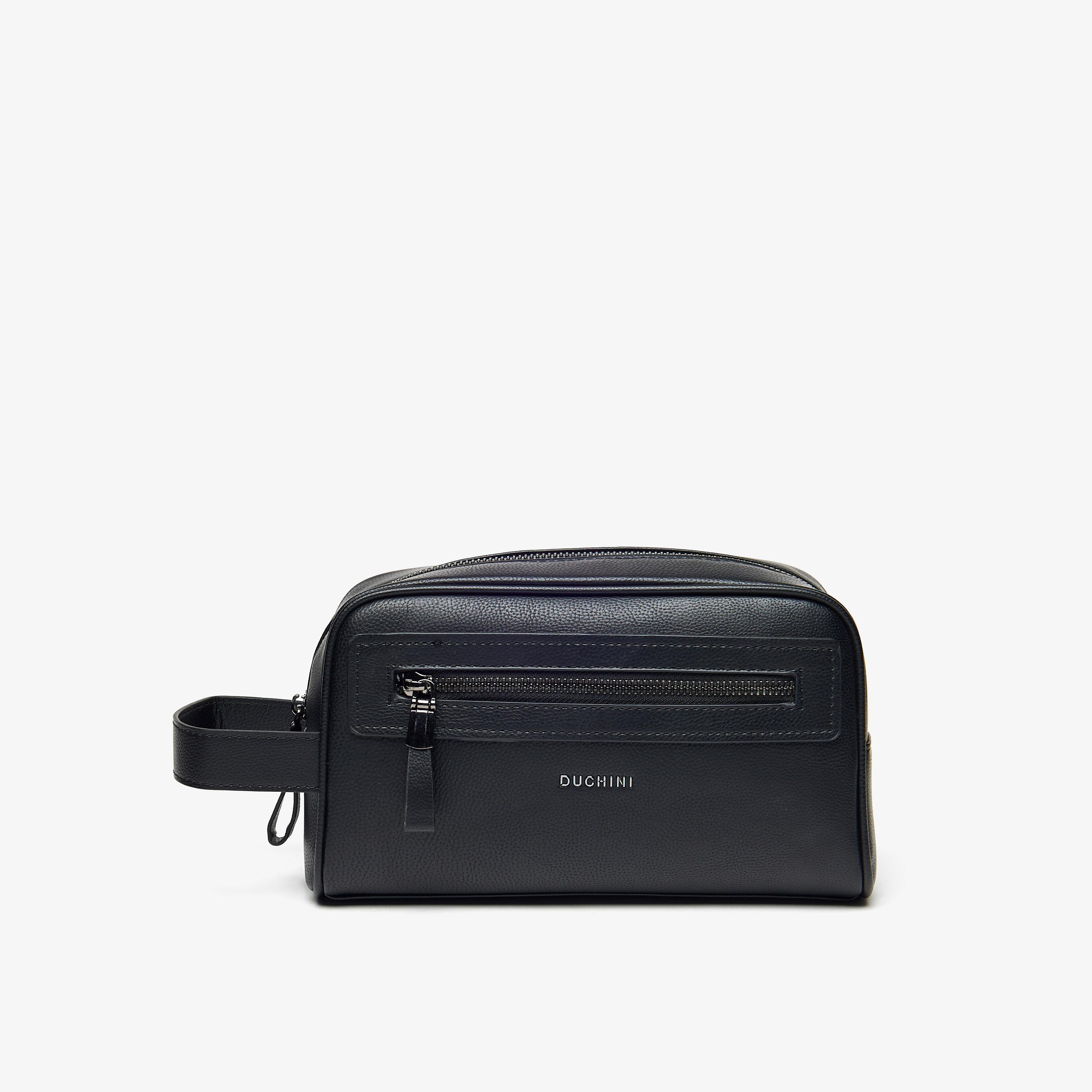 Duchini Solid Pouch with Zip Closure and Wrist Strap-men-bags-image-1