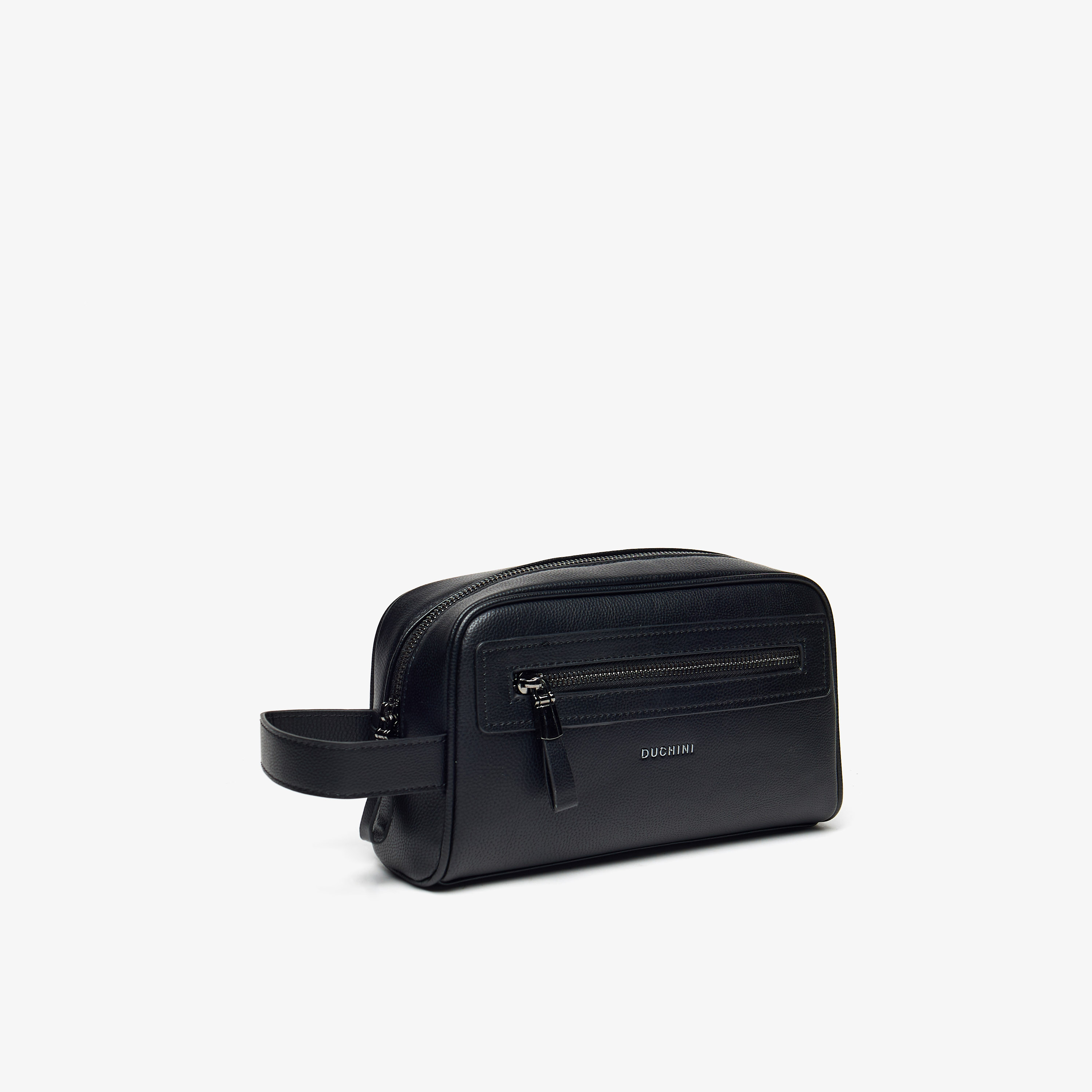 Duchini Solid Pouch with Zip Closure and Wrist Strap-men-bags-image-2