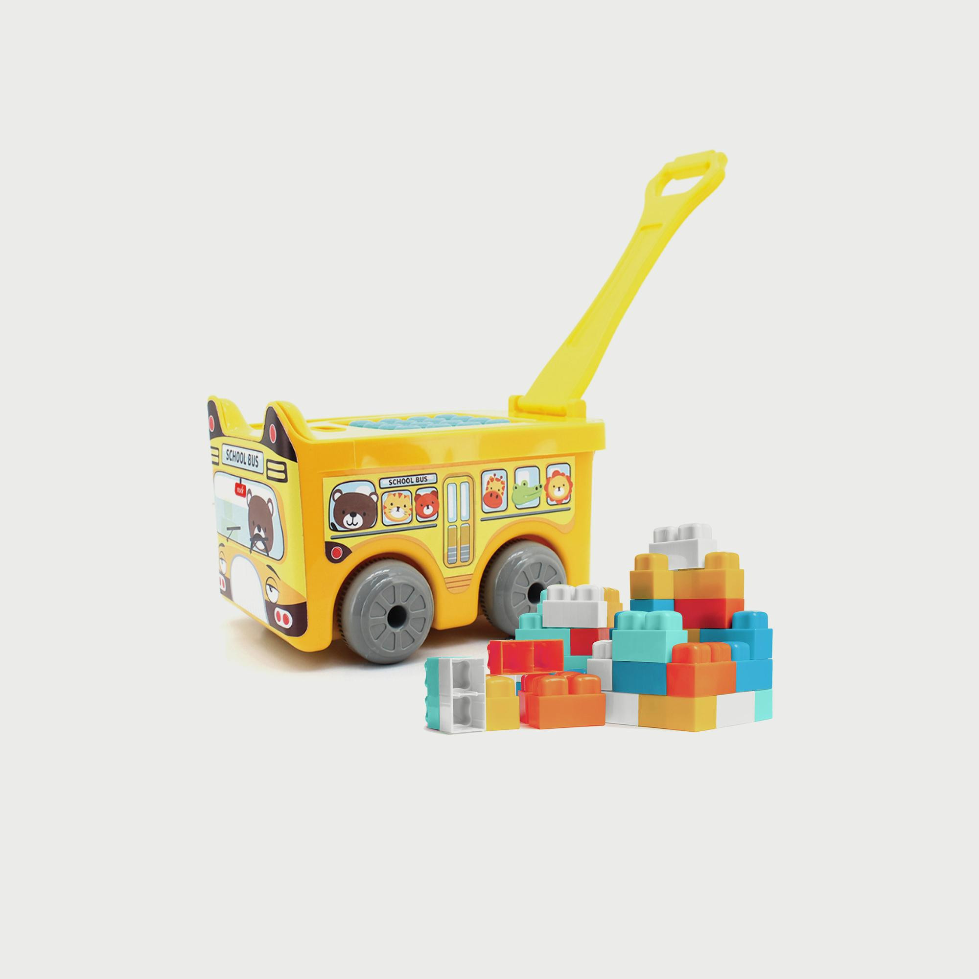 Moon 30-Piece Little Wagon Blocks Toys, School Bus-toys-buildingblocks-blocks-image-1