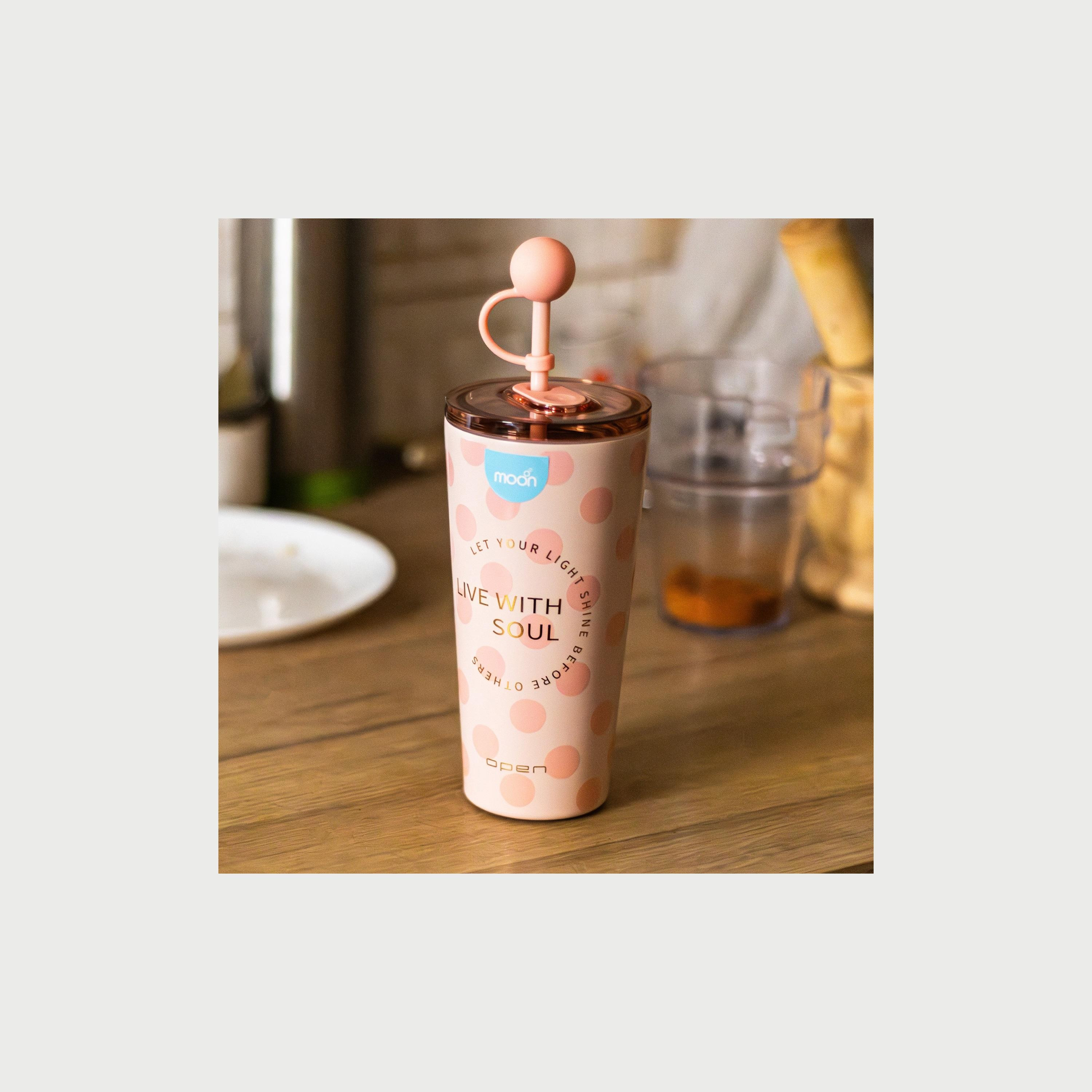 كوب سمووزي بجدار مزدوج مع ماصة من موون، 473 مل، وردي-baby-feeding-mealtimeessentials-image-3