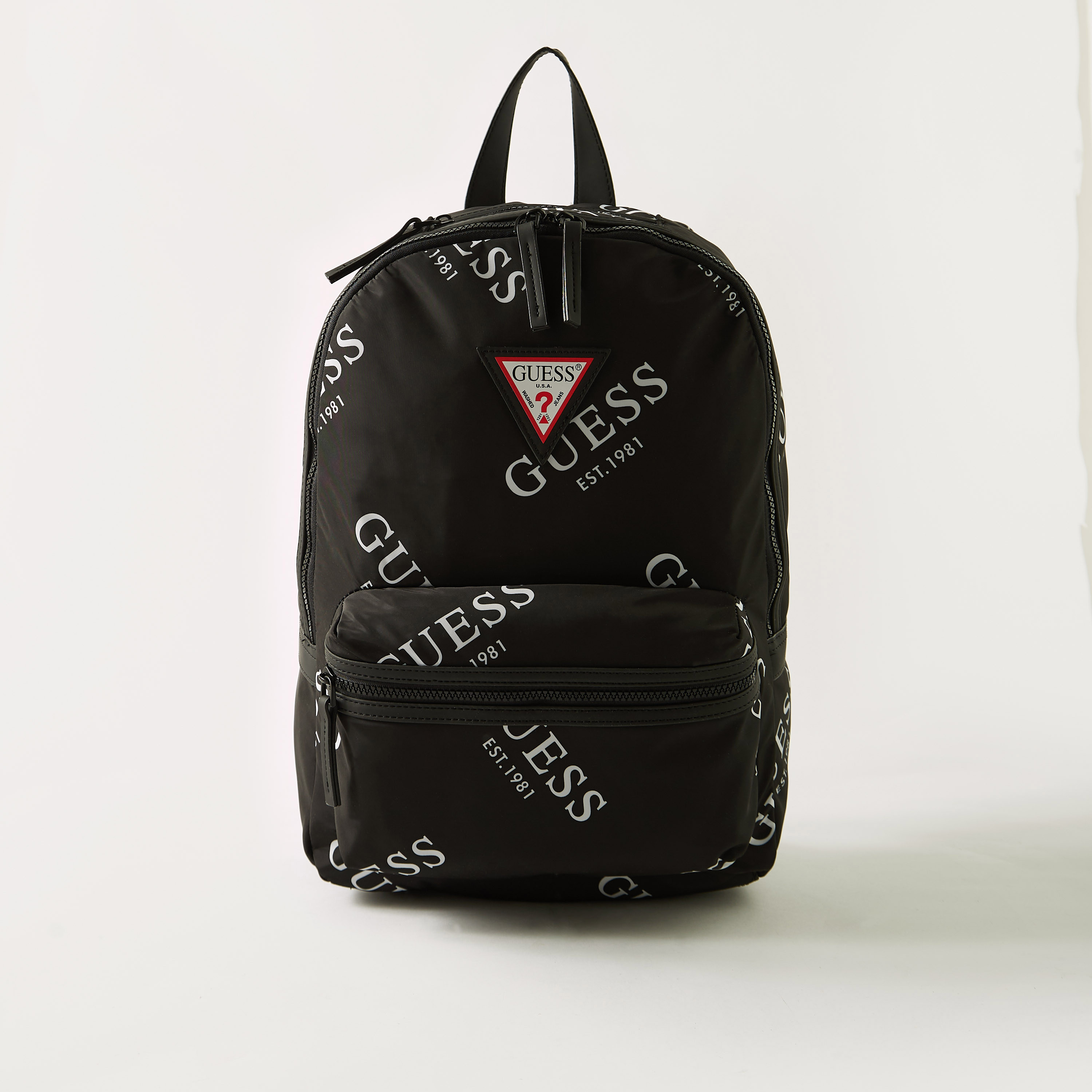 Guess Logo Print Backpack with Zipper Compartment