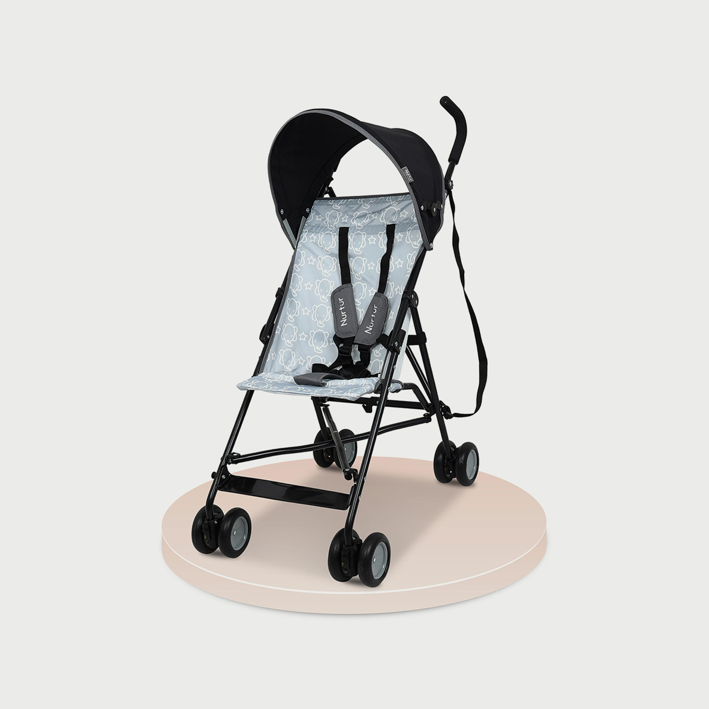 Nurtur Rex Buggy Lightweight Stroller with Compact Fold Canopy, Blue-baby-gear-strollersandprams-buggies-image-1