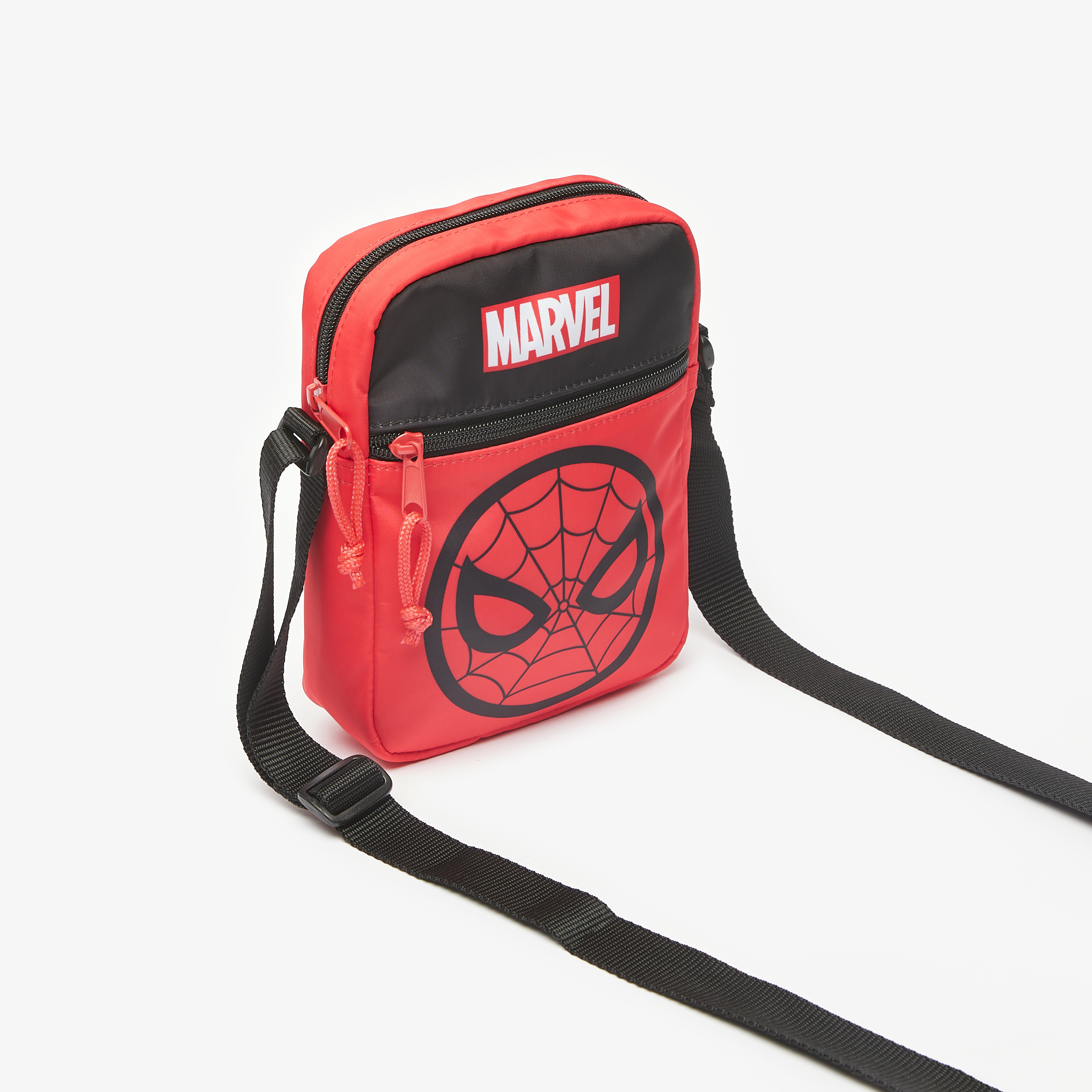 Marvel Spider-Man Print Crossbody Bag with Adjustable Strap-school-stationery-accessories-image-2