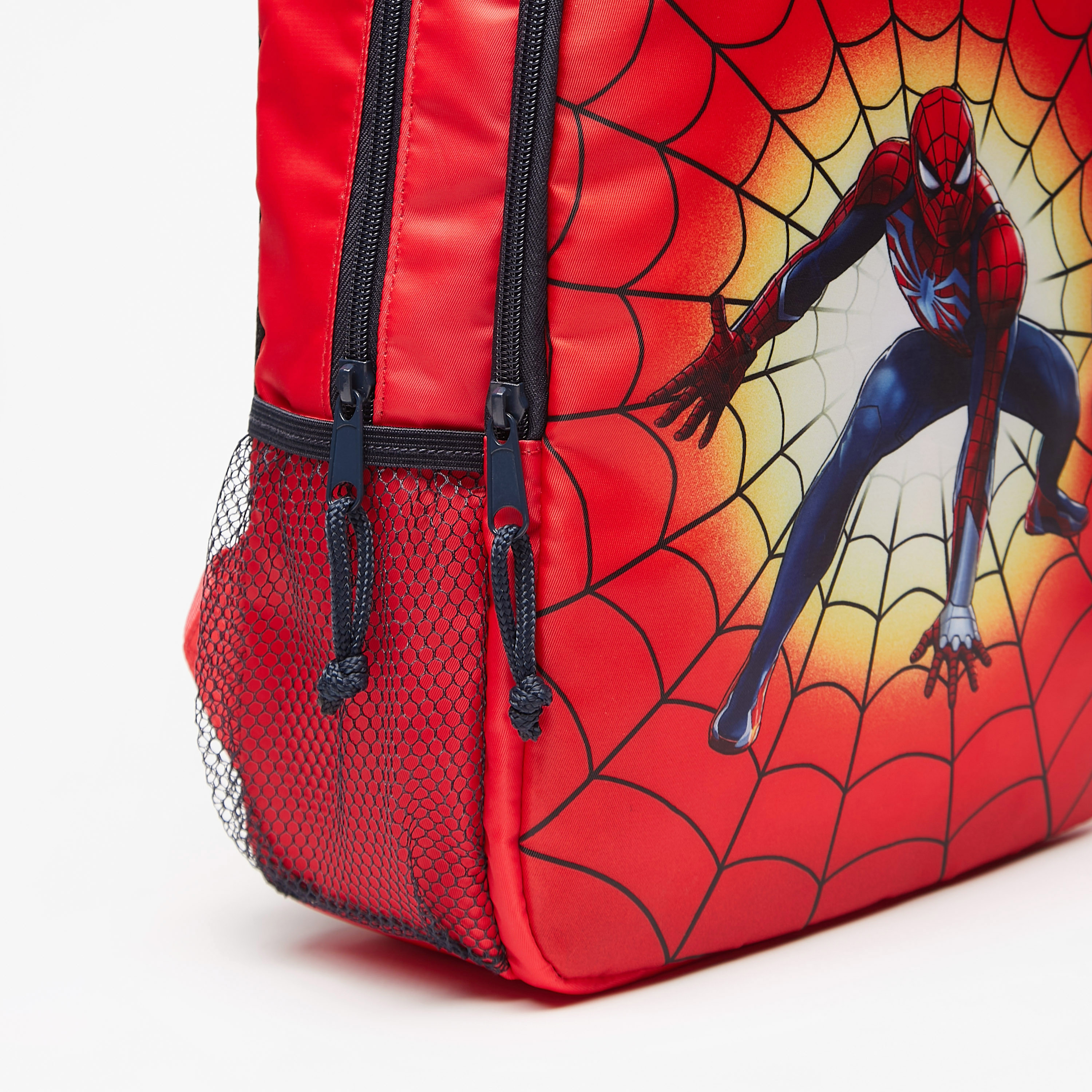 Shop Spider Man Print Backpack with Adjustable Straps and Zip Closure Online Splash Bahrain