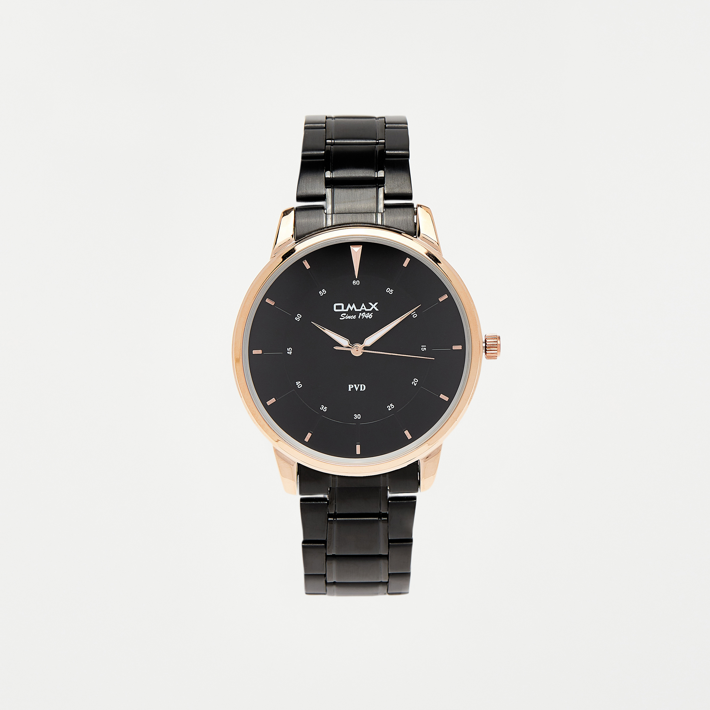 Omax Men's Black Stainless Steel Strap Analog Wristwatch - 00ASL009U032 | 42 MM-men-watchesandjewellery-watches-image-1