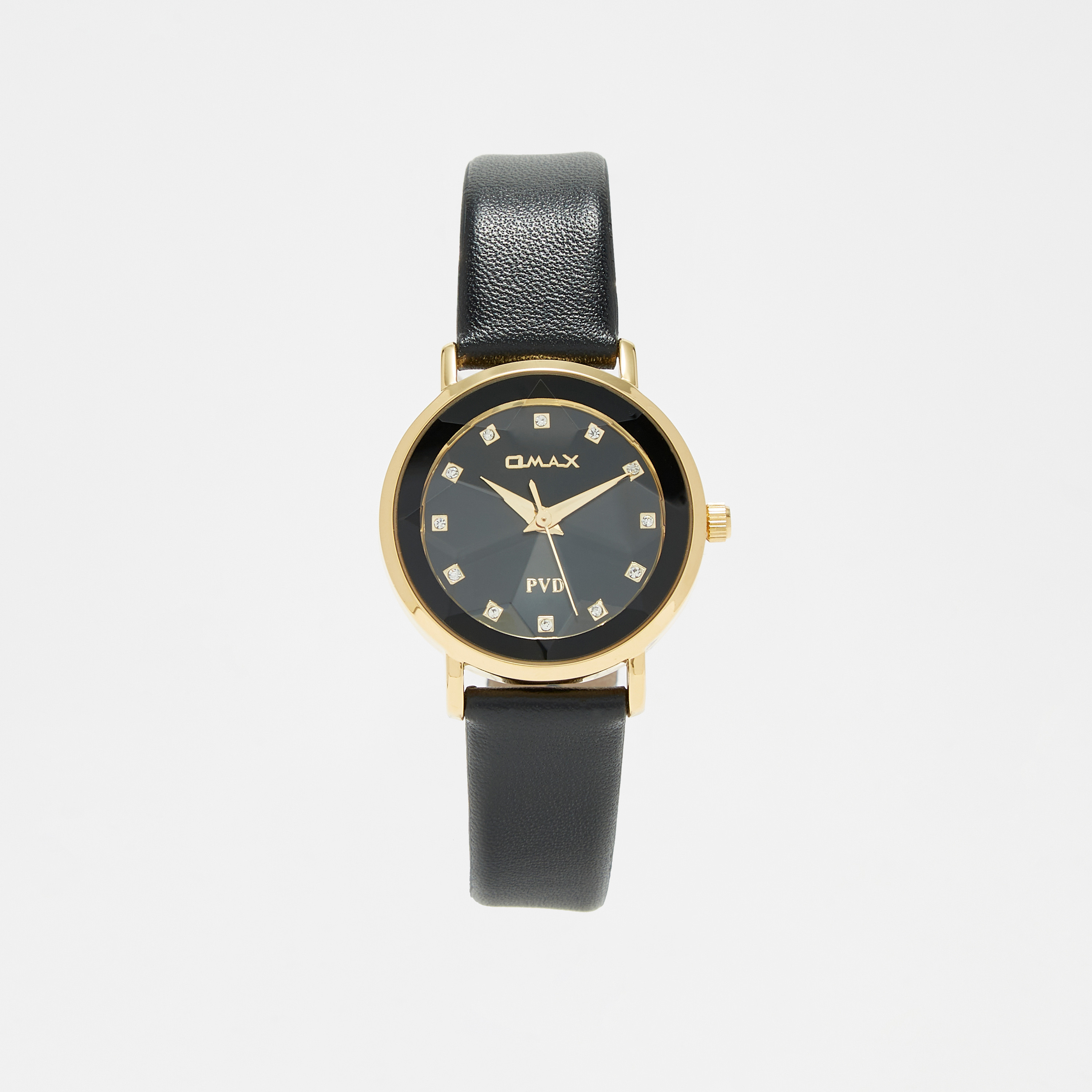 Omax Black Leather Strap Analog Wristwatch - 00ZEC004QB02 | 32 MM-women-watchesandjewellery-watches-image-1