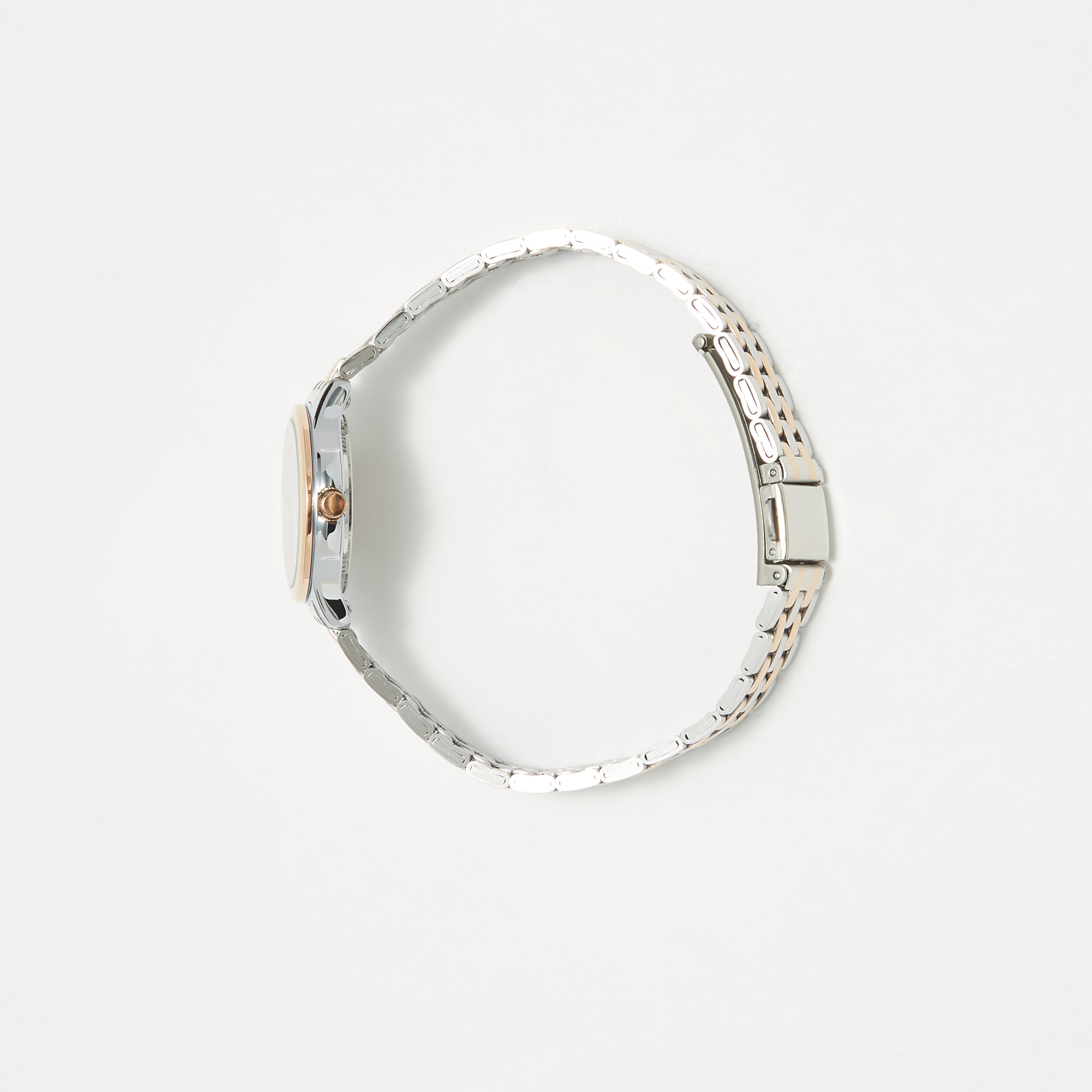 ساعة يد تناظرية فضية وذهبية بسوار ستانلس ستيل للنساء من أوماكس - 00JSB002N004-women-watchesandjewellery-watches-image-2