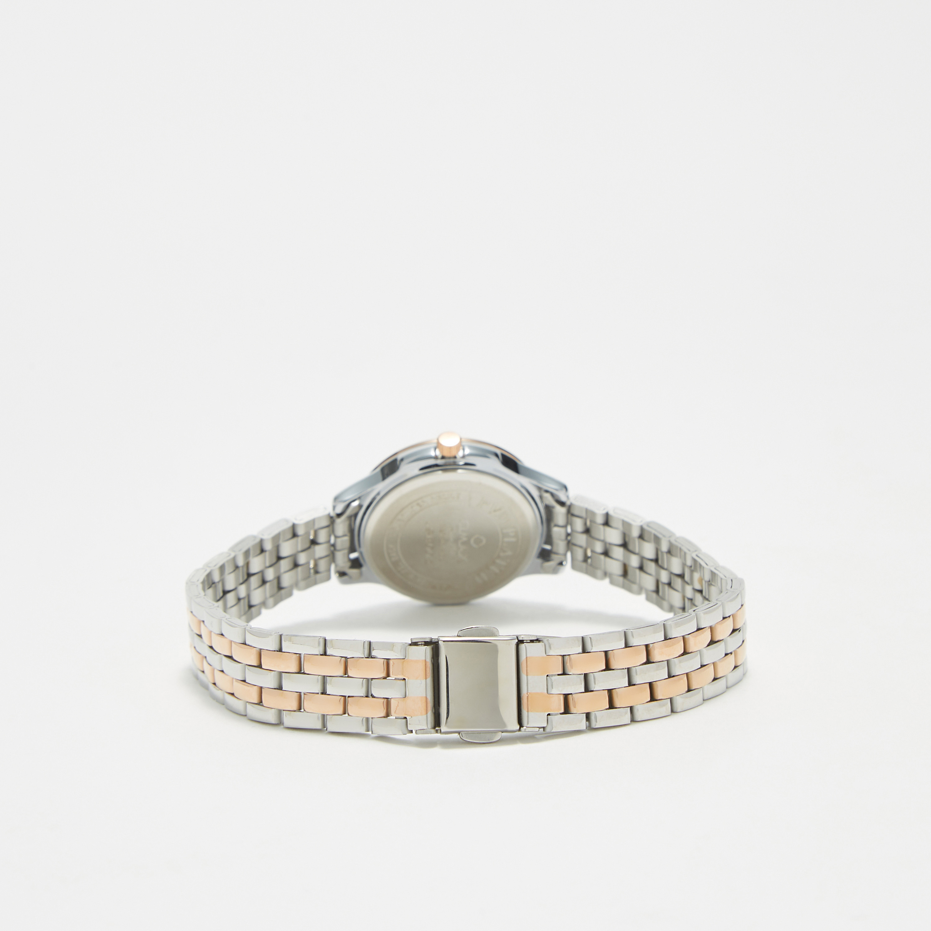 Omax Women's Silver & Gold Stainless Steel Strap Analog Wristwatch - 00JSB002N018 | 42 MM-women-watchesandjewellery-watches-image-3