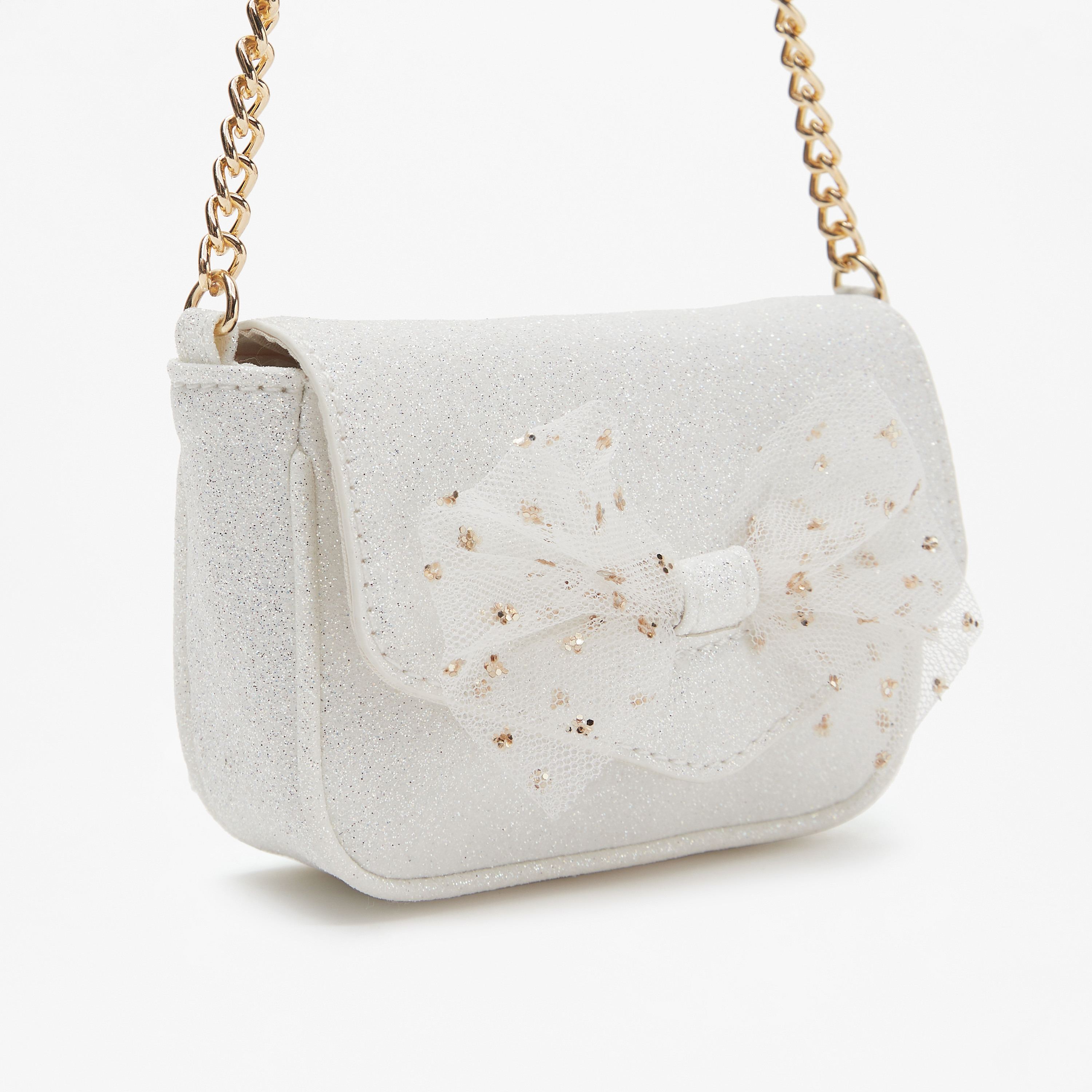 شنطة كروس بودي مزينة بفيونكة وحزام سلسلة من ليتل ميسي-girls-accessories-bags-image-3