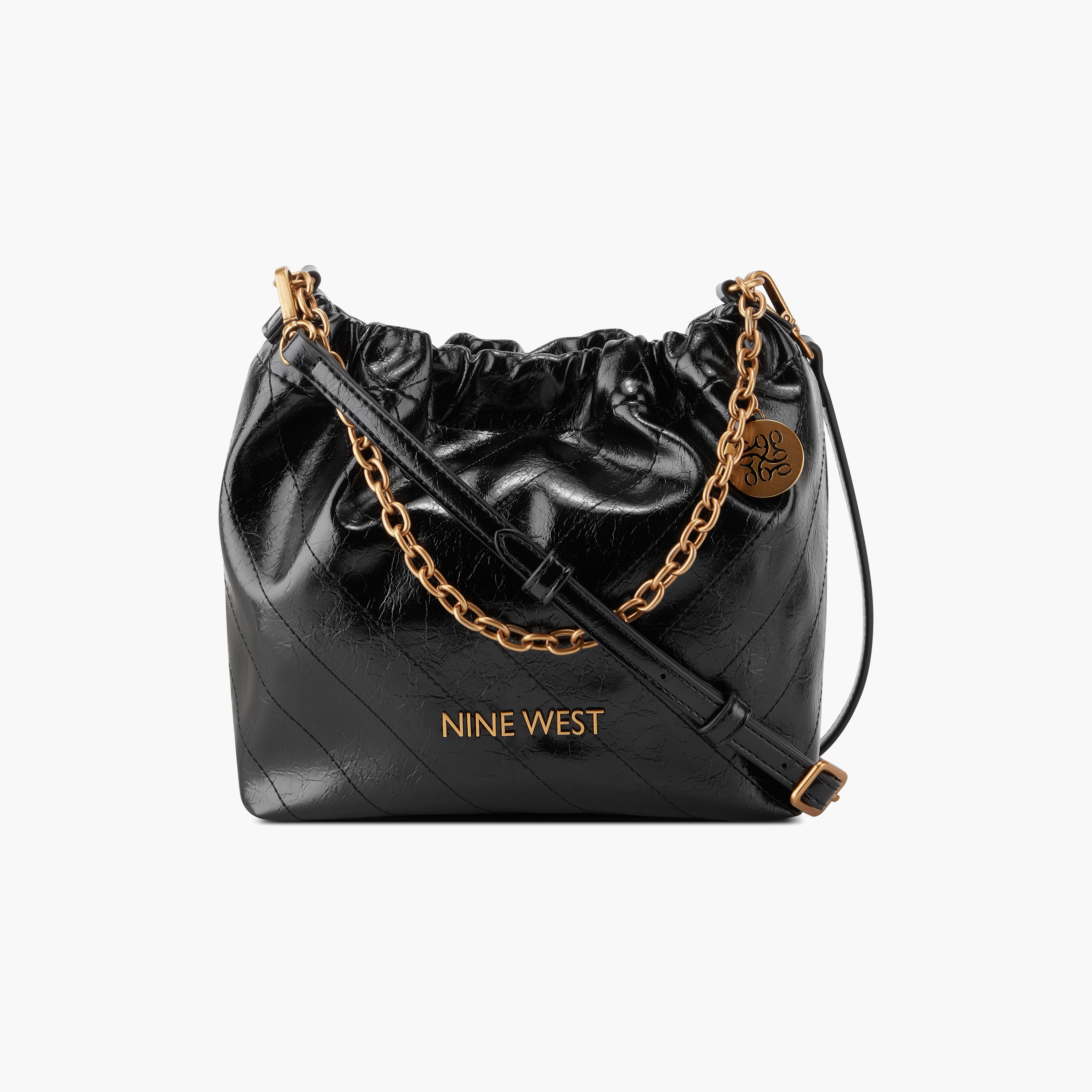 Buy Women s Nine West Plain Sling Bag with Detachable and Adjustable Strap in Black Online Centrepoint Qatar