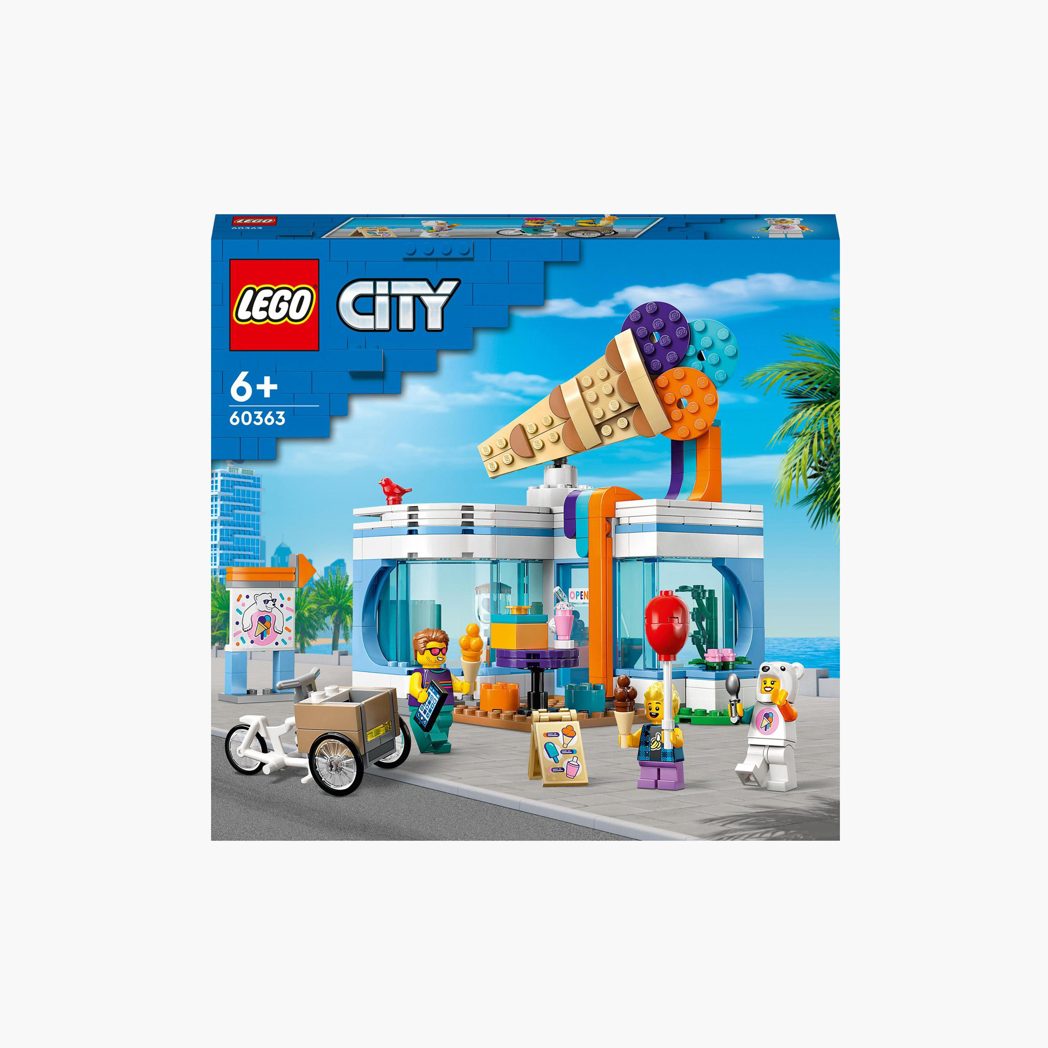 مجموعة ألعاب بناء متجر آيس كريم 296 قطعة 60363 من ليجو سيتي-toys-blocksandpuzzles-image-1