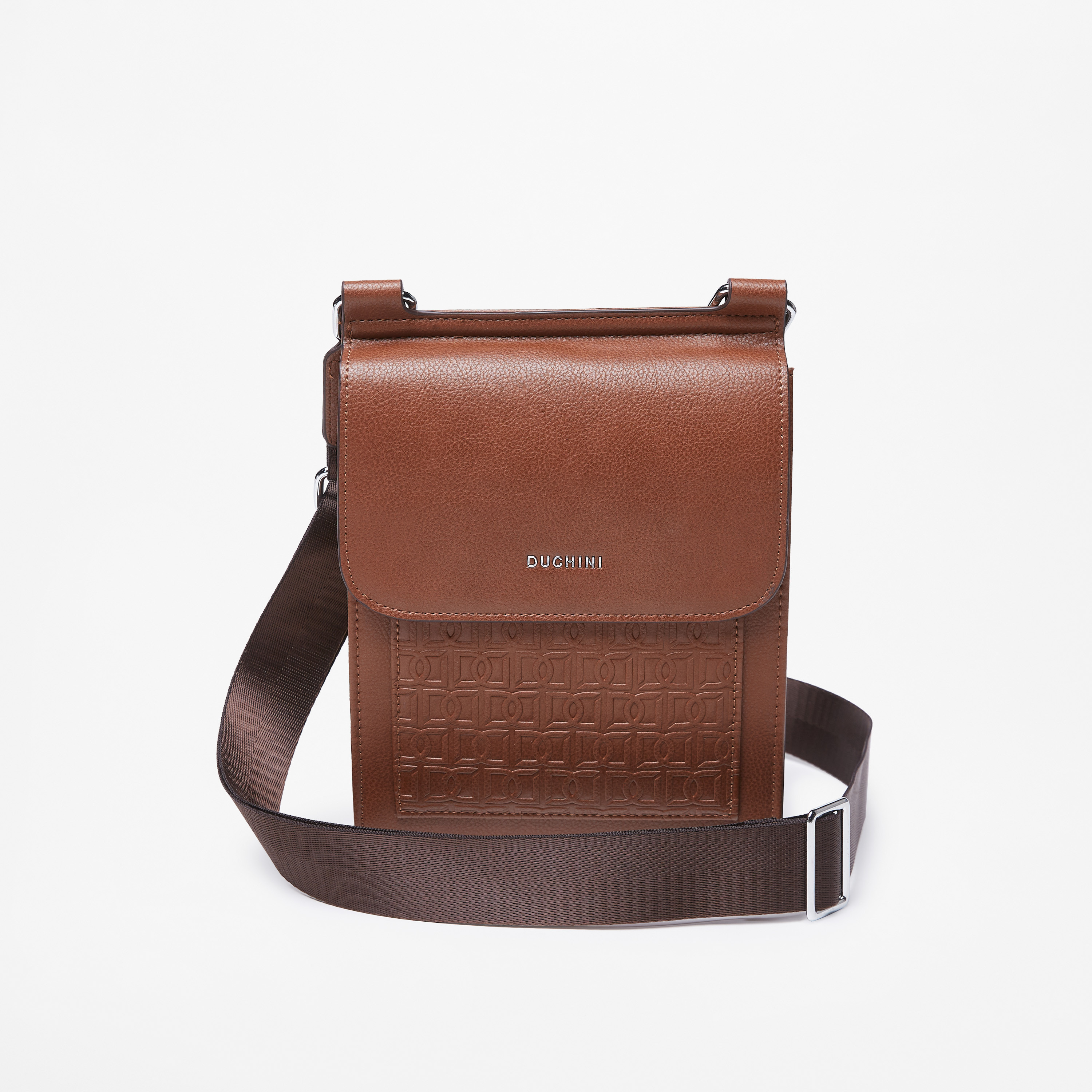 Solid Crossbody Bag with Adjustable Strap
