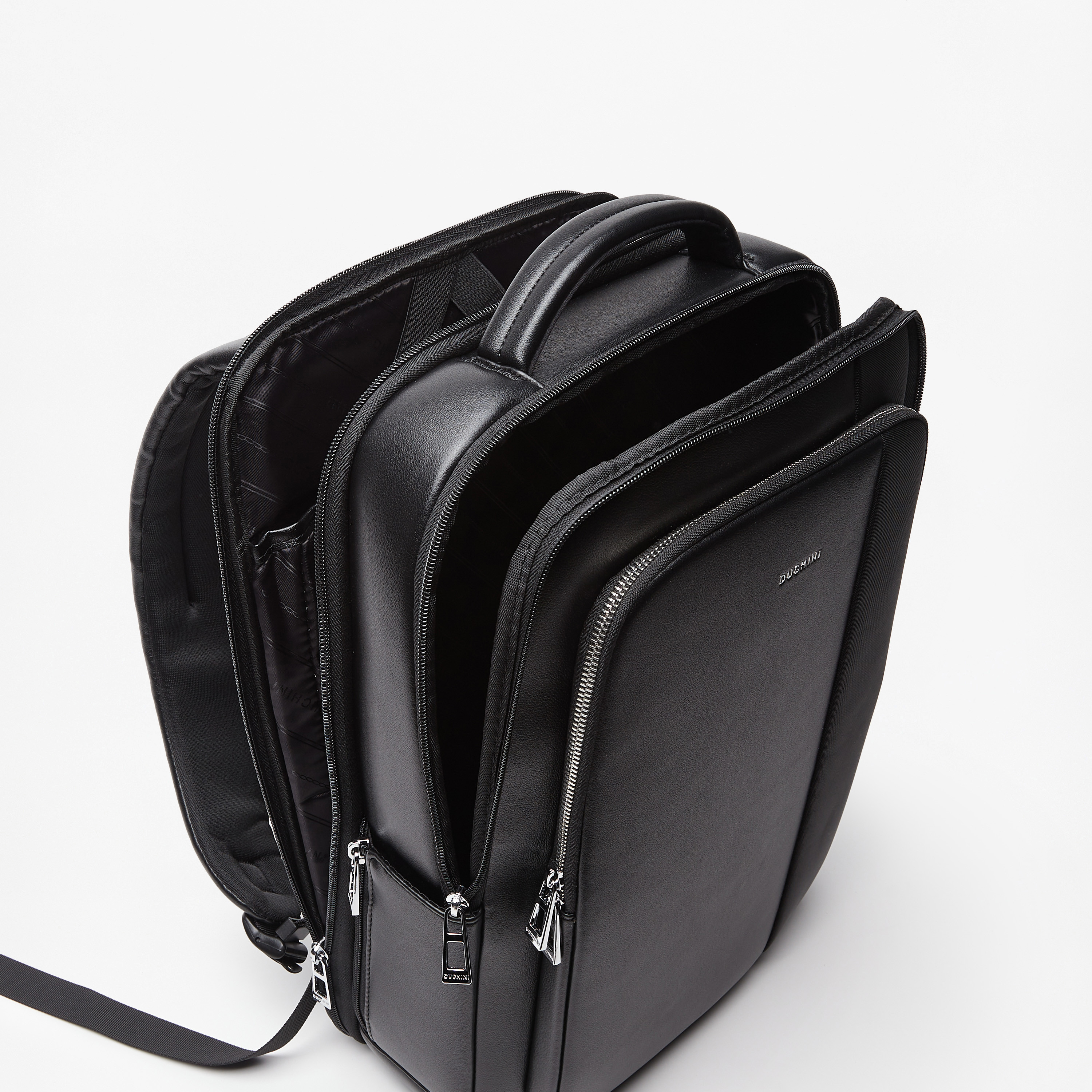 Duchini Solid Backpack with Adjustable Shoulder Straps and USB Port-men-bags-image-5
