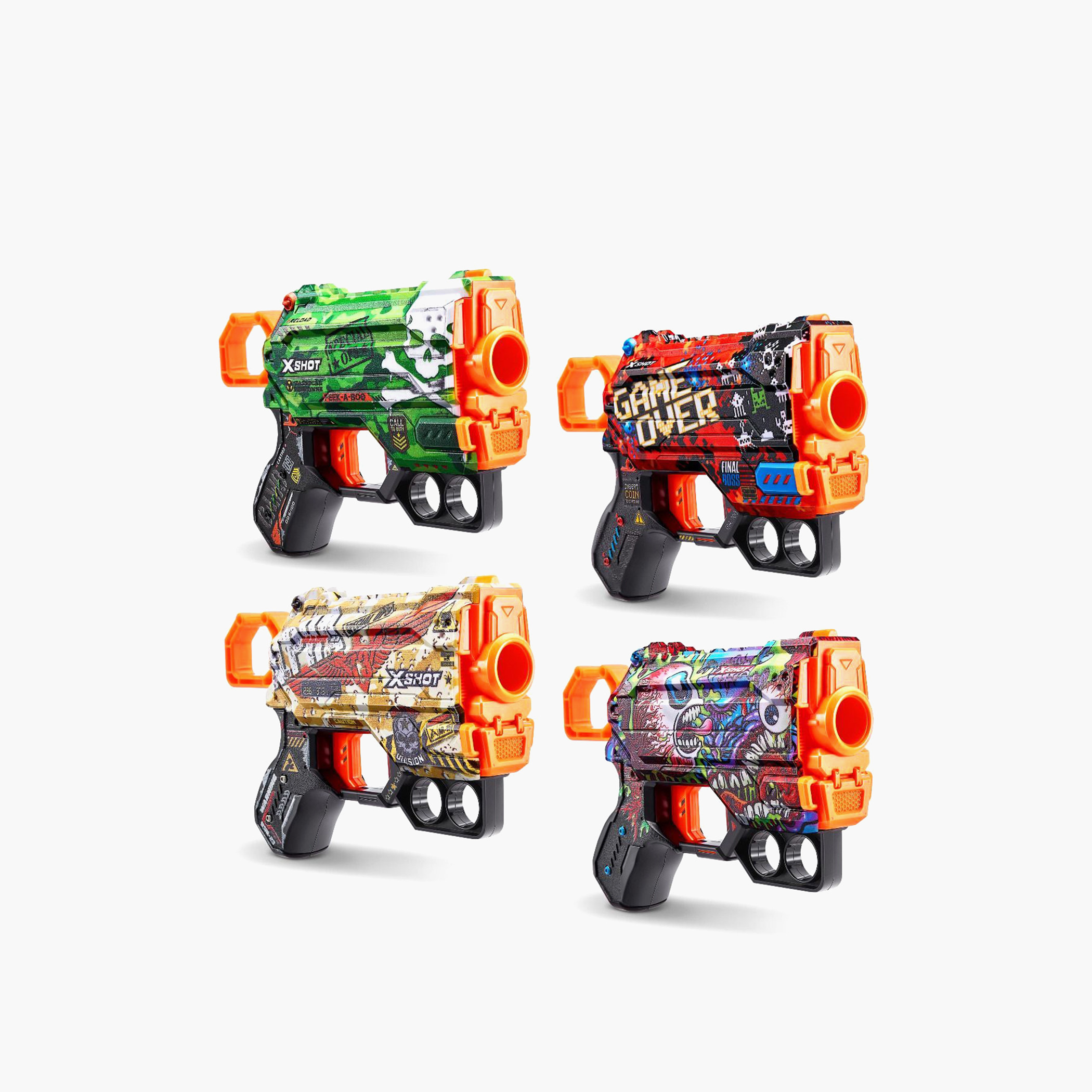 X-Shot Skins Menace 4-Piece Shooting Gun Toy-toys-outdoor-gunsandfoamblasters-image-1