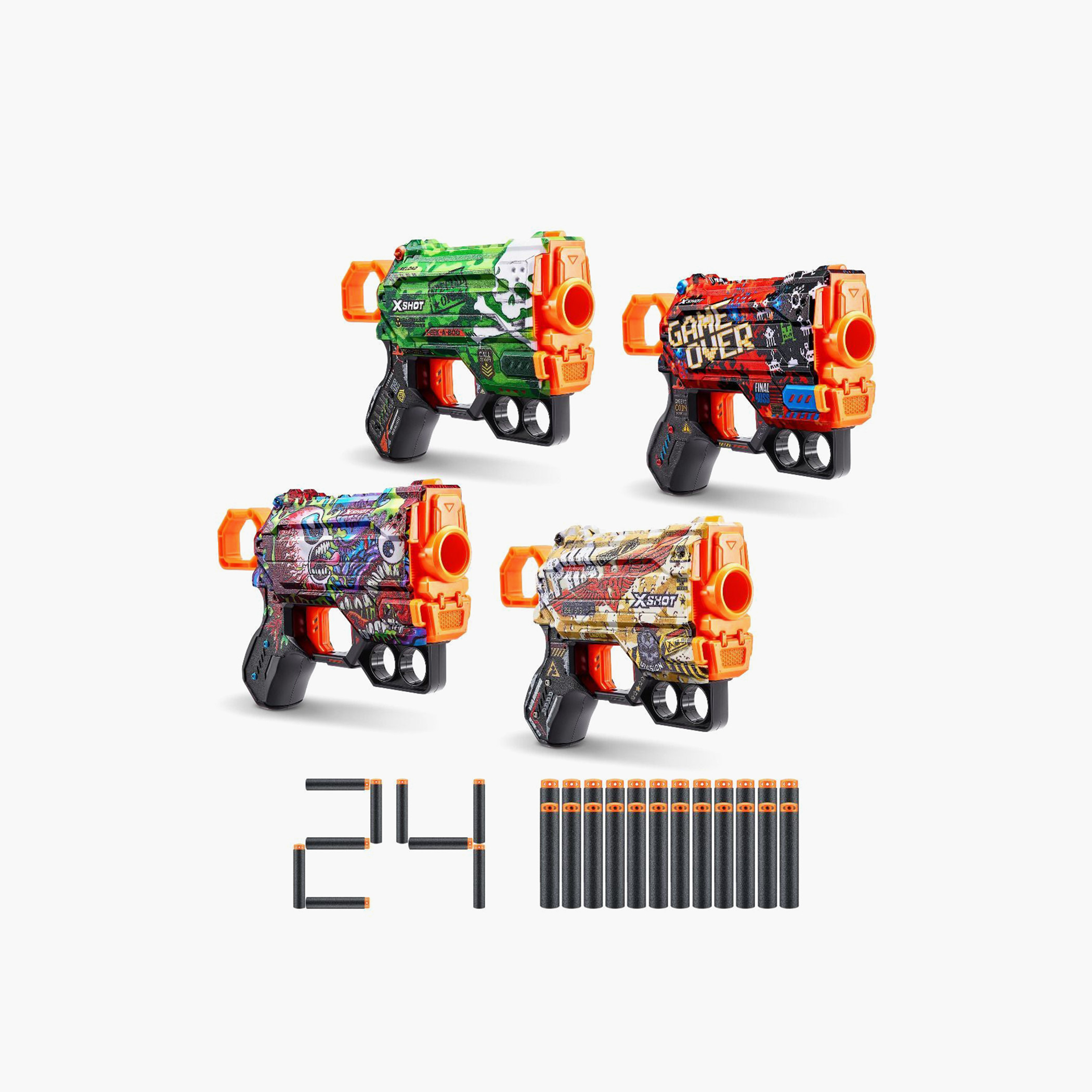 X-Shot Skins Menace 4-Piece Shooting Gun Toy-toys-outdoor-gunsandfoamblasters-image-2