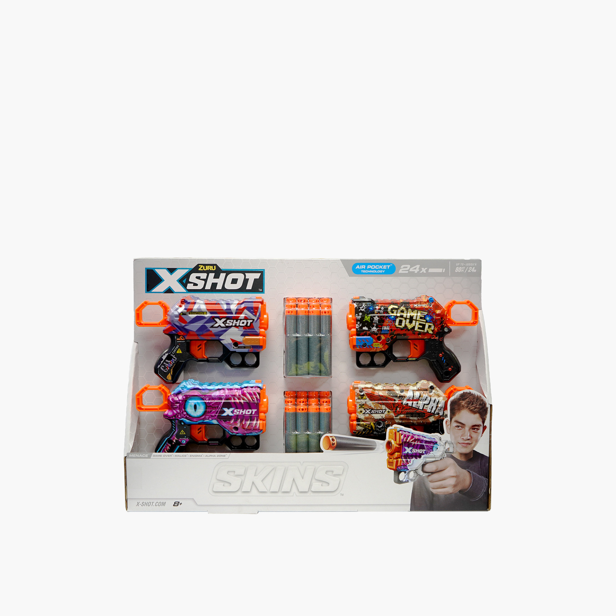 X-Shot Skins Menace 4-Piece Shooting Gun Toy-toys-outdoor-gunsandfoamblasters-image-3