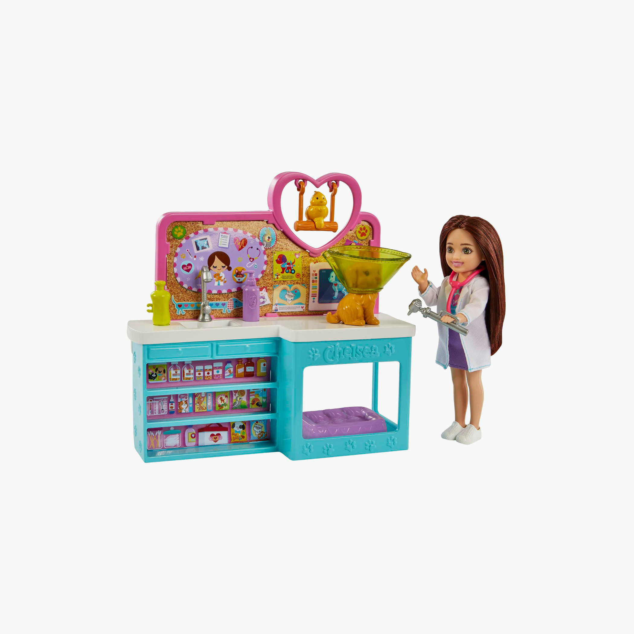 Barbie Chelsea Doll and Accessories, Pet Vet Playset with Doll, 4 Animals and 18 Pieces-toys-dollsandplaysets-dollplaysets-image-4