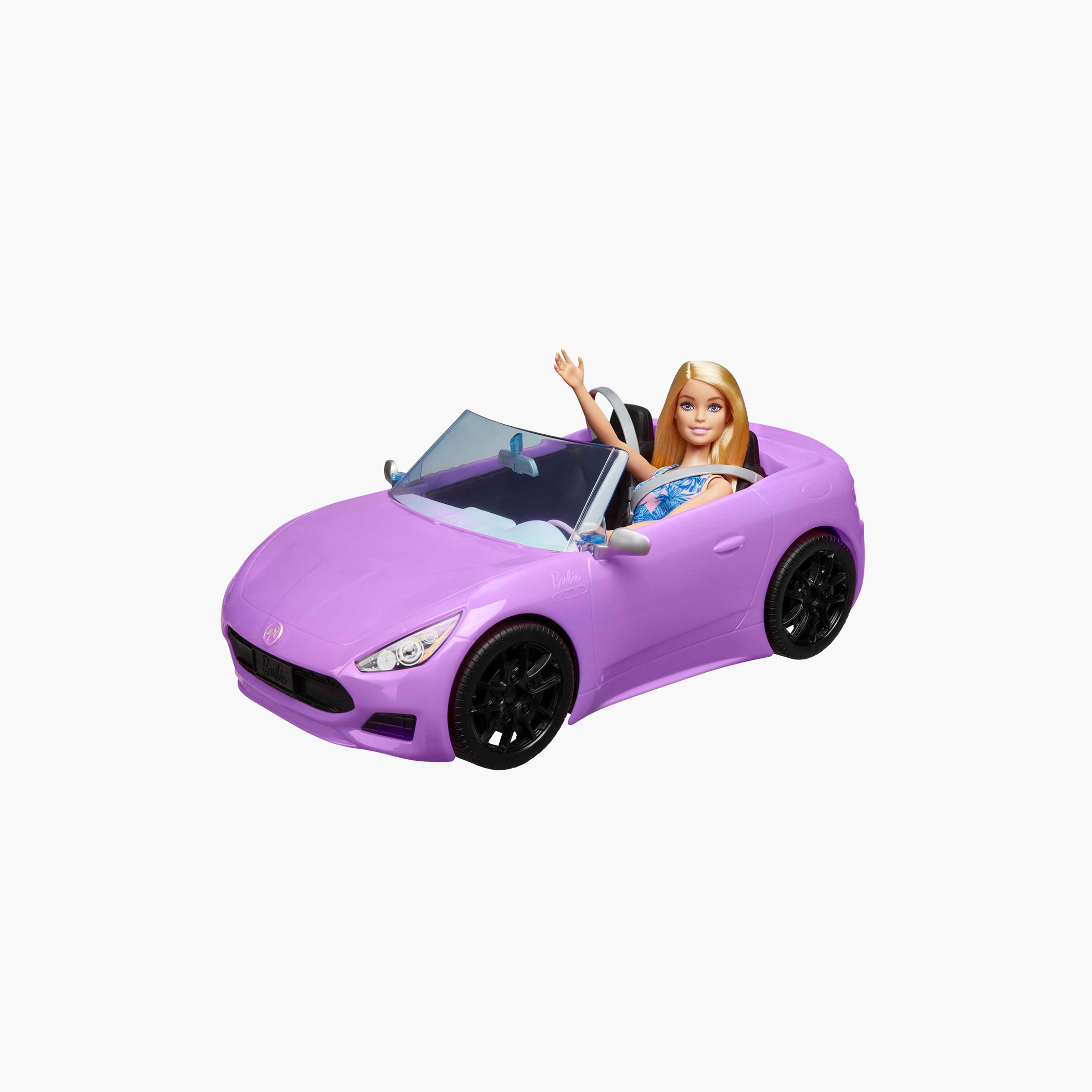 Barbie Doll Playset with 2-Seater Purple Convertible Car with Rolling Wheels, Gift for 3 to 7 Years-toys-dollsandplaysets-dollplaysets-image-2