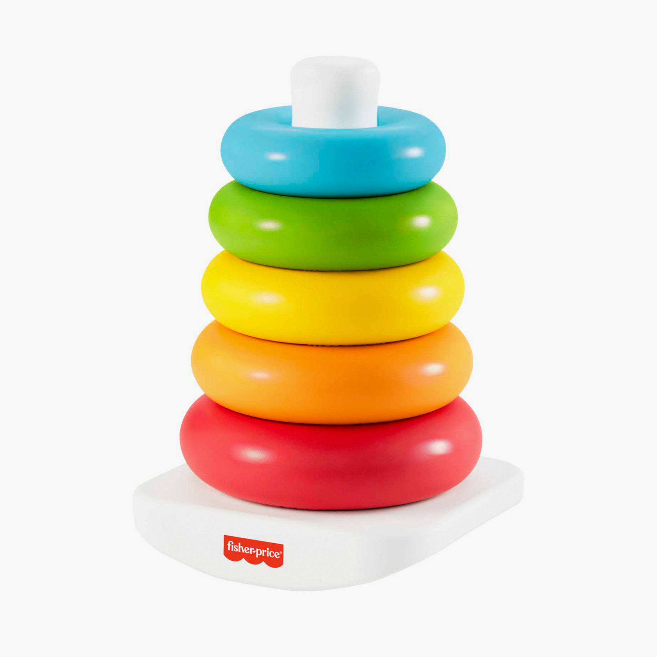 Fisher-Price Baby Stacking Toy Rock-a-Stack Rings with Roly-Poly Base for Ages 6+ Months-toys-babyandtoddlertoys-stackingandnestingtoys-image-1