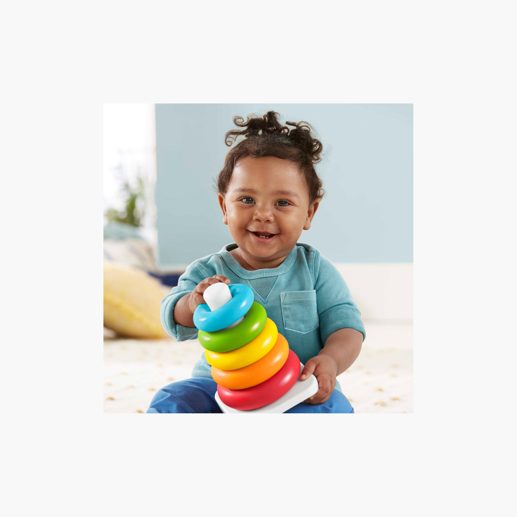 Fisher-Price Baby Stacking Toy Rock-a-Stack Rings with Roly-Poly Base for Ages 6+ Months-toys-babyandtoddlertoys-stackingandnestingtoys-image-2