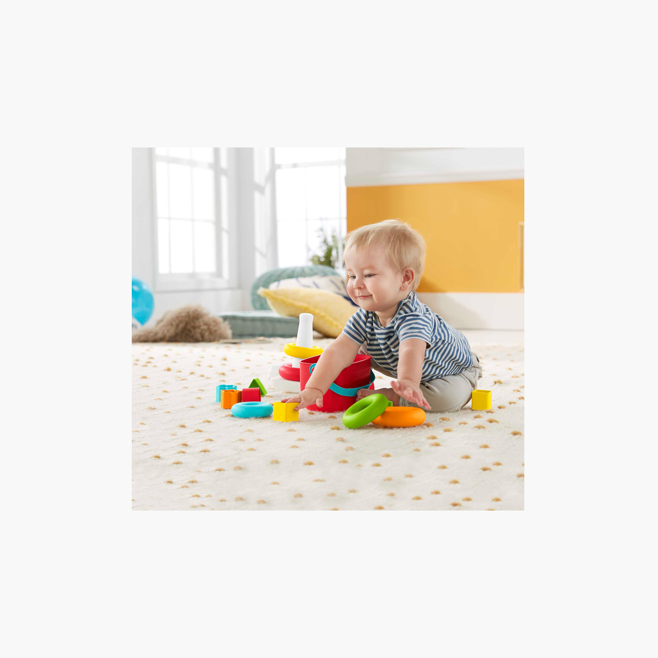 Fisher-Price Baby Stacking Toy Rock-a-Stack Rings with Roly-Poly Base for Ages 6+ Months-toys-babyandtoddlertoys-stackingandnestingtoys-image-8