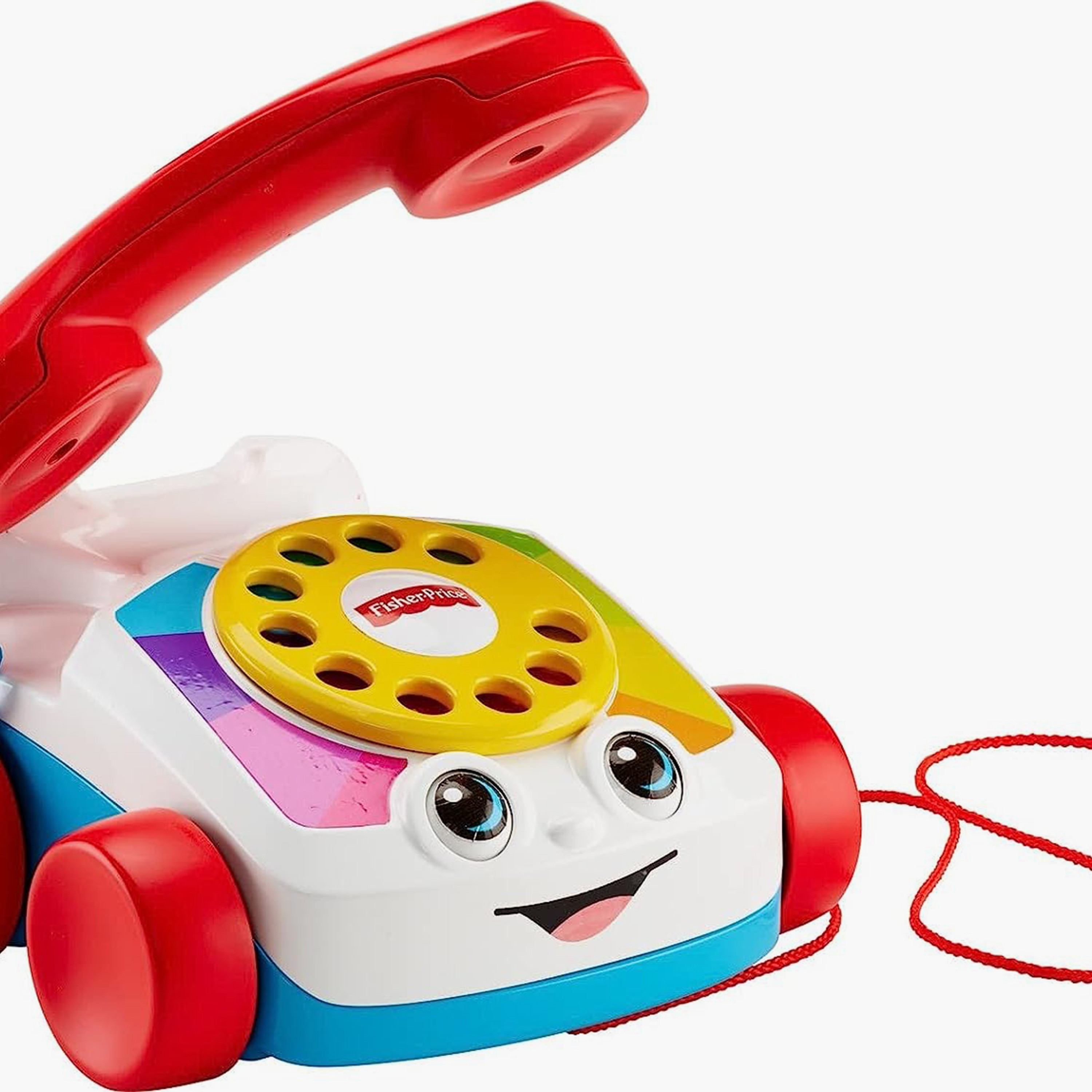 Fisher-Price Toddler Pull Toy Chatter Telephone with Rotary Dial and Wheels for Walking Play-toys-babyandtoddlertoys-lightsandmusicaltoys-image-3