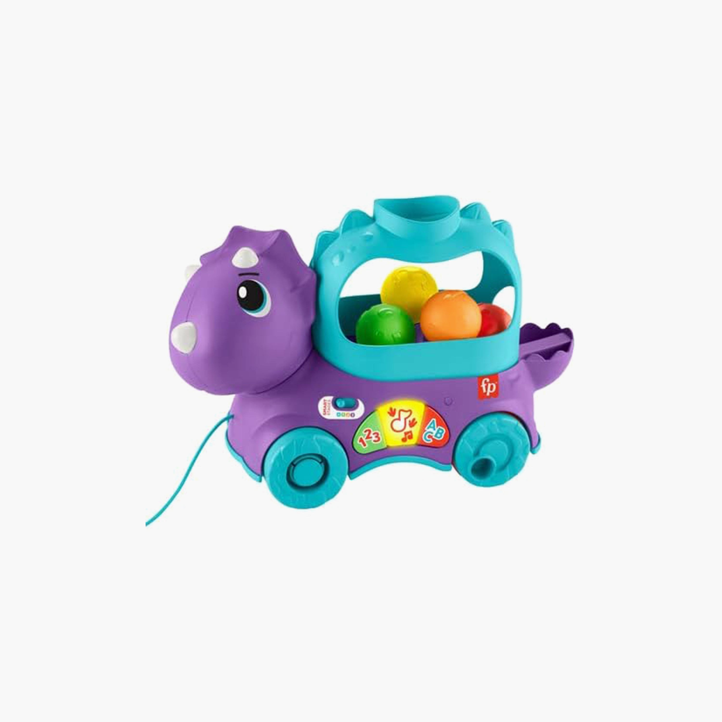 Fisher-Price Infant & Toddler Learning Toy, Dinosaur Ball Popper Pull Toy, Poppin’ Triceratops-toys-babyandtoddlertoys-pushandpulltoys-image-1