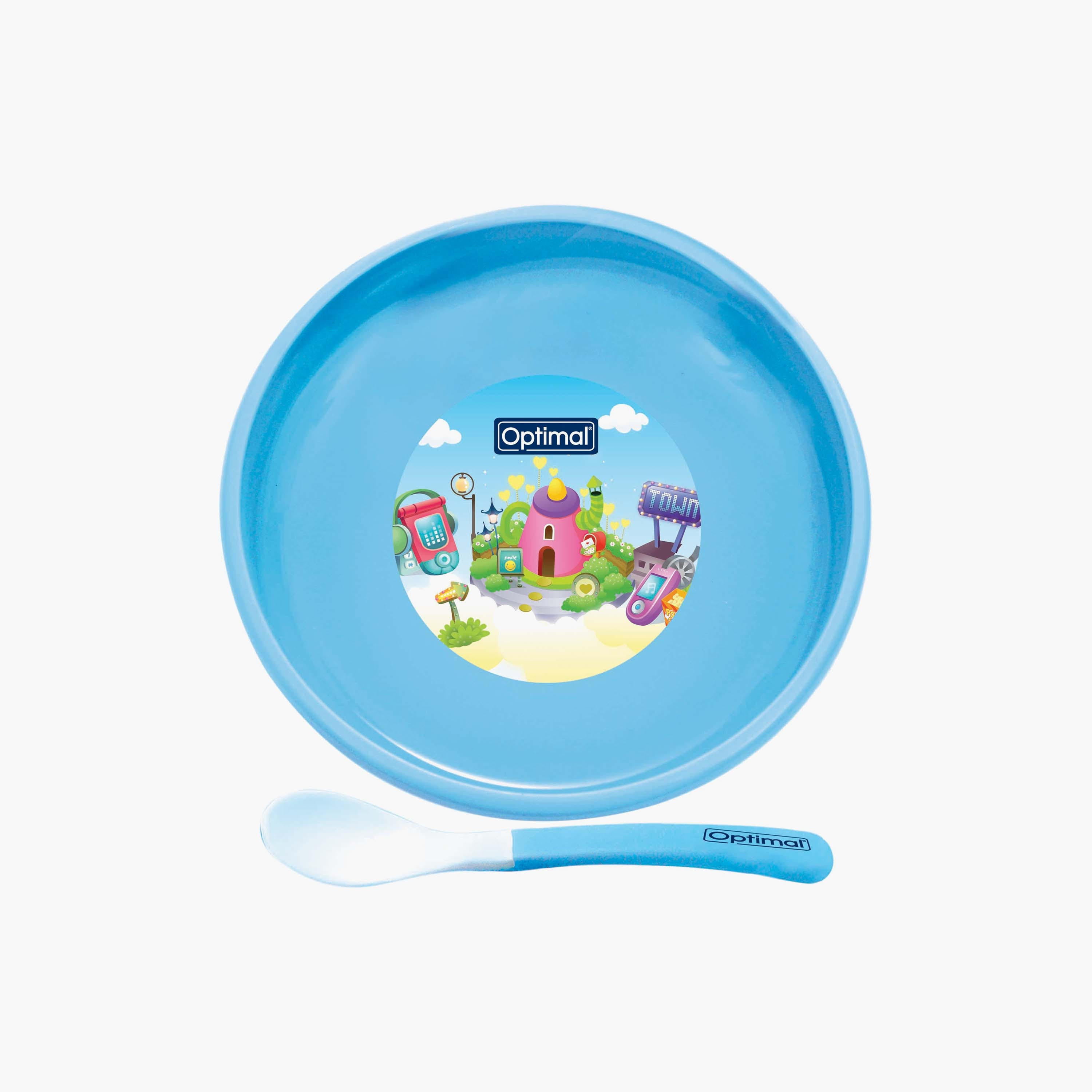 Optimal Non-Slip Feeding plate with Silicone Spoon, 4+ Months-baby-feeding-mealtimeessentials-image-1