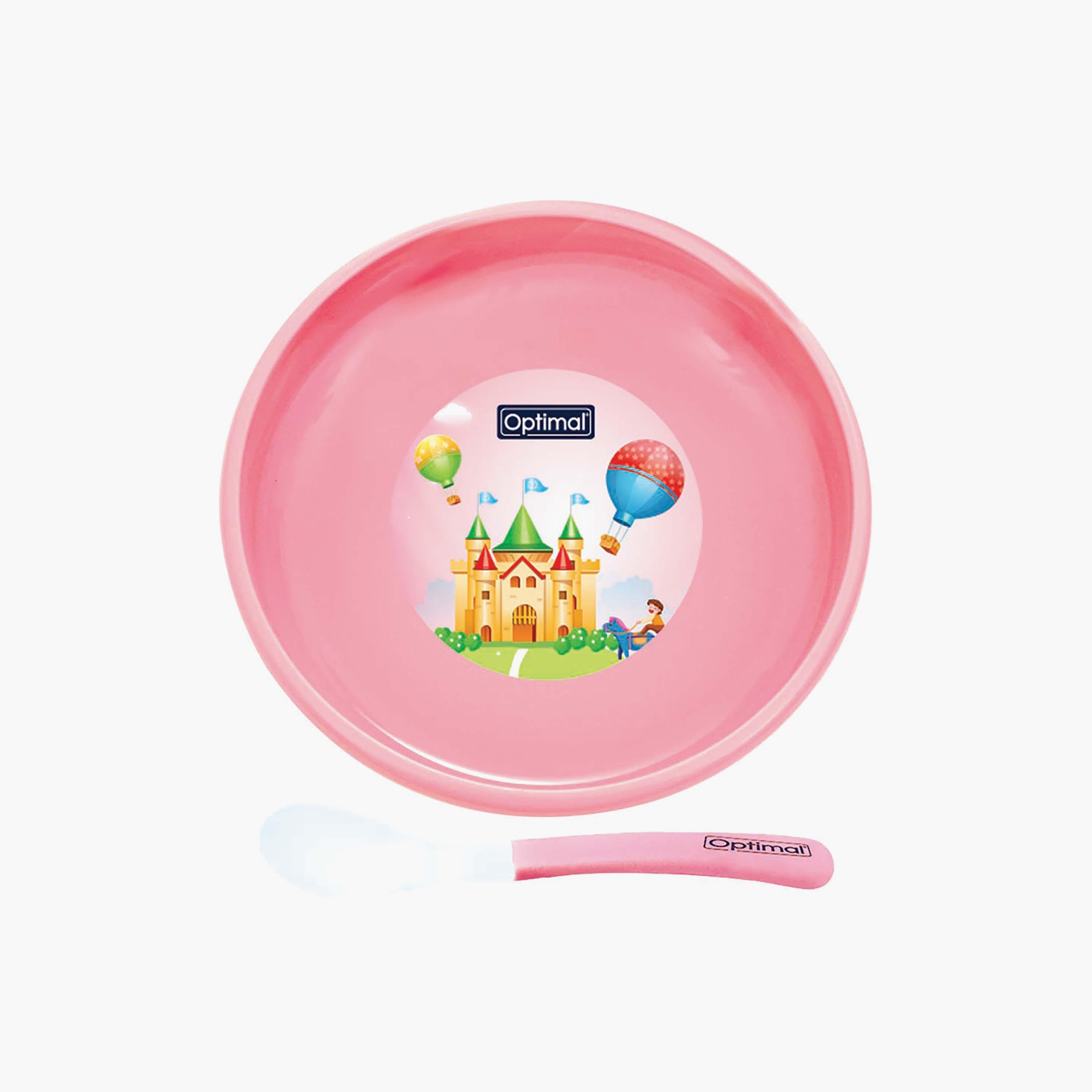 Optimal Non-Slip Feeding plate with Silicone Spoon, 4+ Months-baby-feeding-mealtimeessentials-image-1