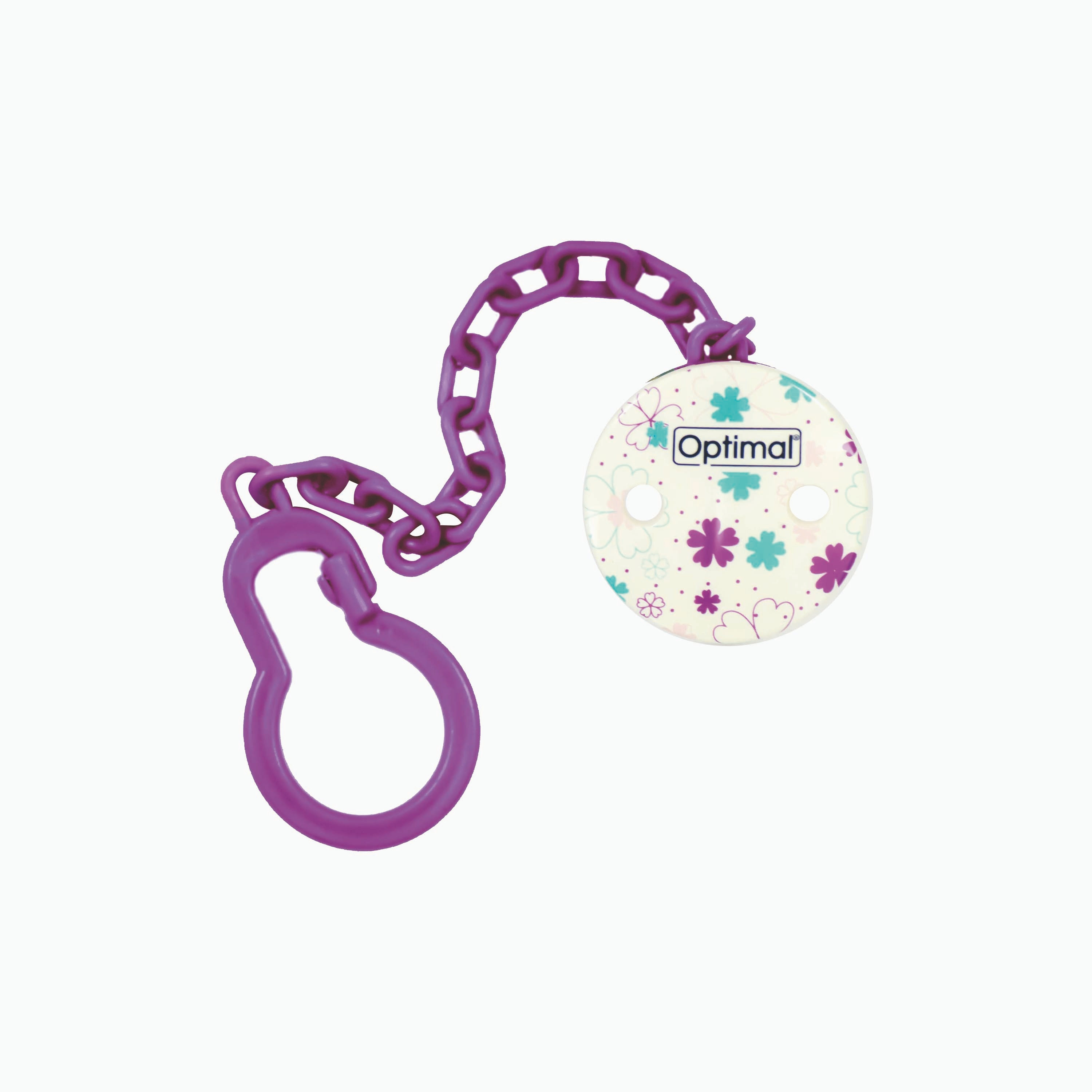 Optimal Pacifier Holder With Plastic Clip, Purple-baby-feeding-pacifiers-image-1