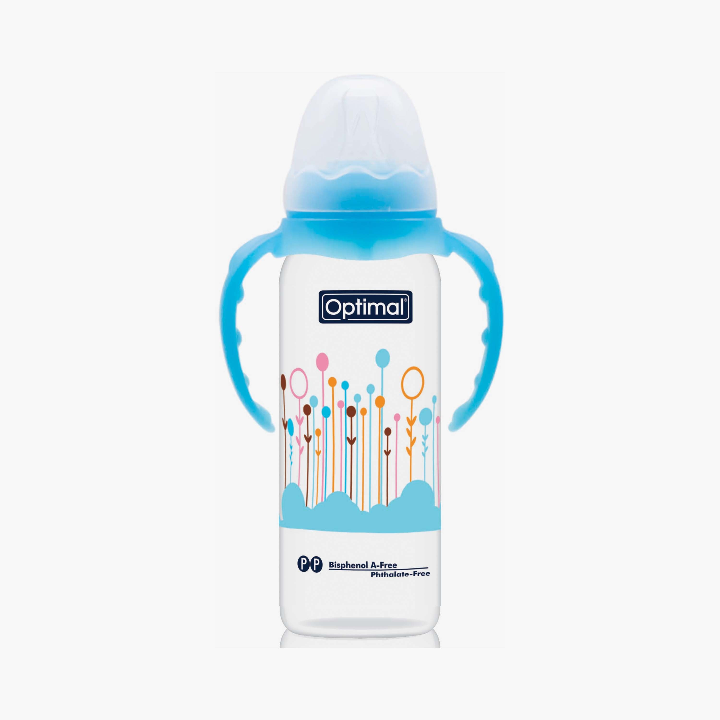 Optimal Narrow Neck Feeding Bottle With Handle, 240 ml-baby-feeding-feedingbottles-bottlesandteats-image-1