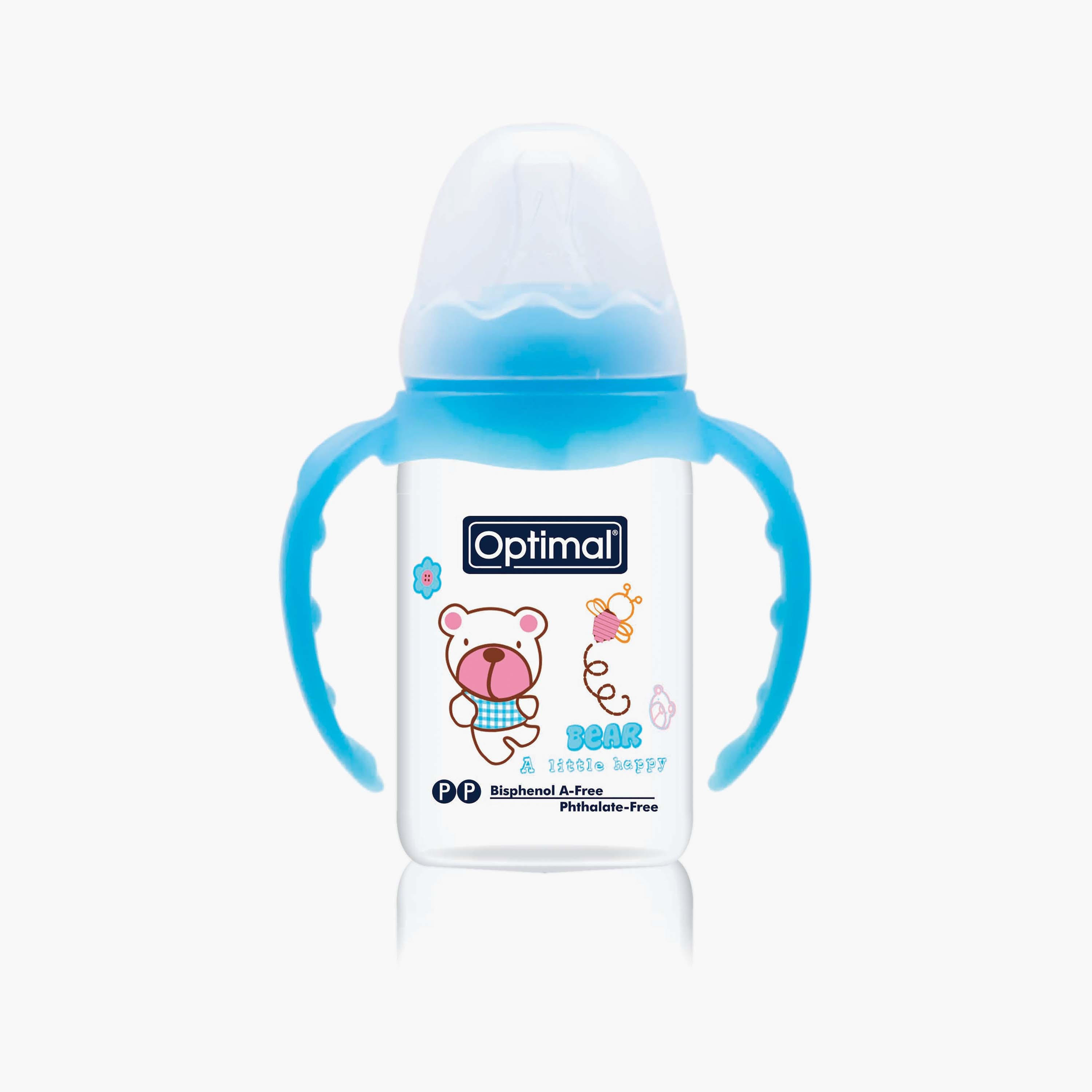 زجاجة رضاعة برقبة ضيقة مع مقبض من أوبتيمال, 140 مل-baby-feeding-feedingbottles-bottlesandteats-image-3