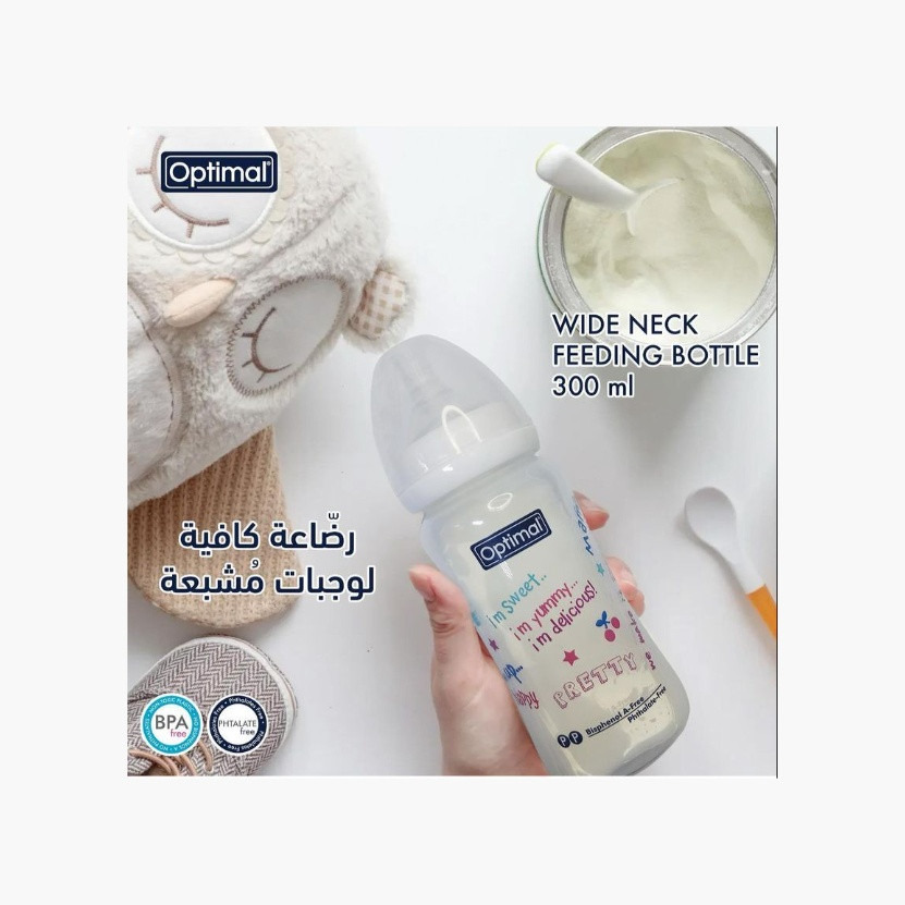 زجاجة رضاعة برقبة واسعة من أوبتيمال, 300 مل -baby-feeding-feedingbottles-bottlesandteats-image-2