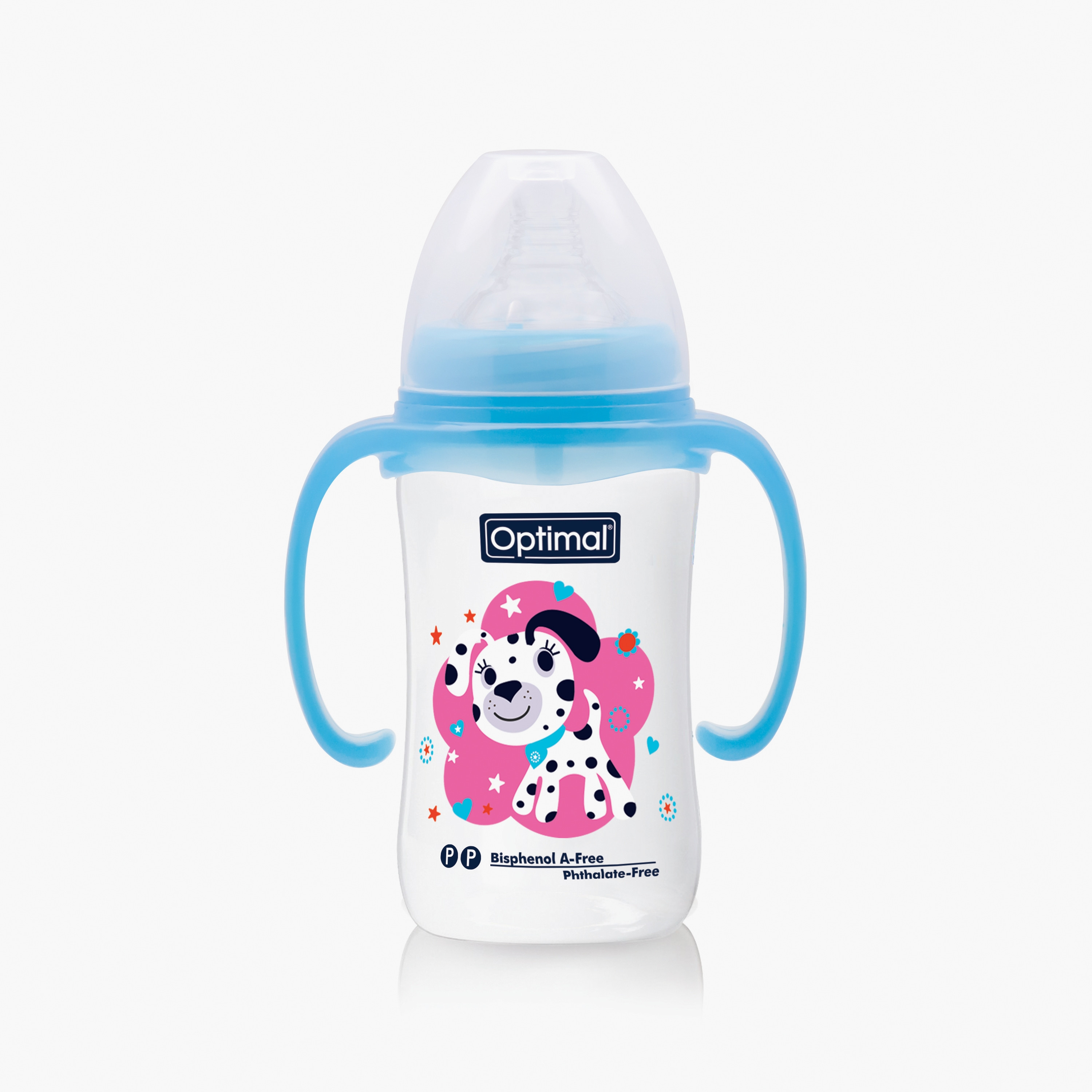 Optimal Wide Neck Feeding Bottle With Handle, 240 ml-baby-feeding-feedingbottles-bottlesandteats-image-1