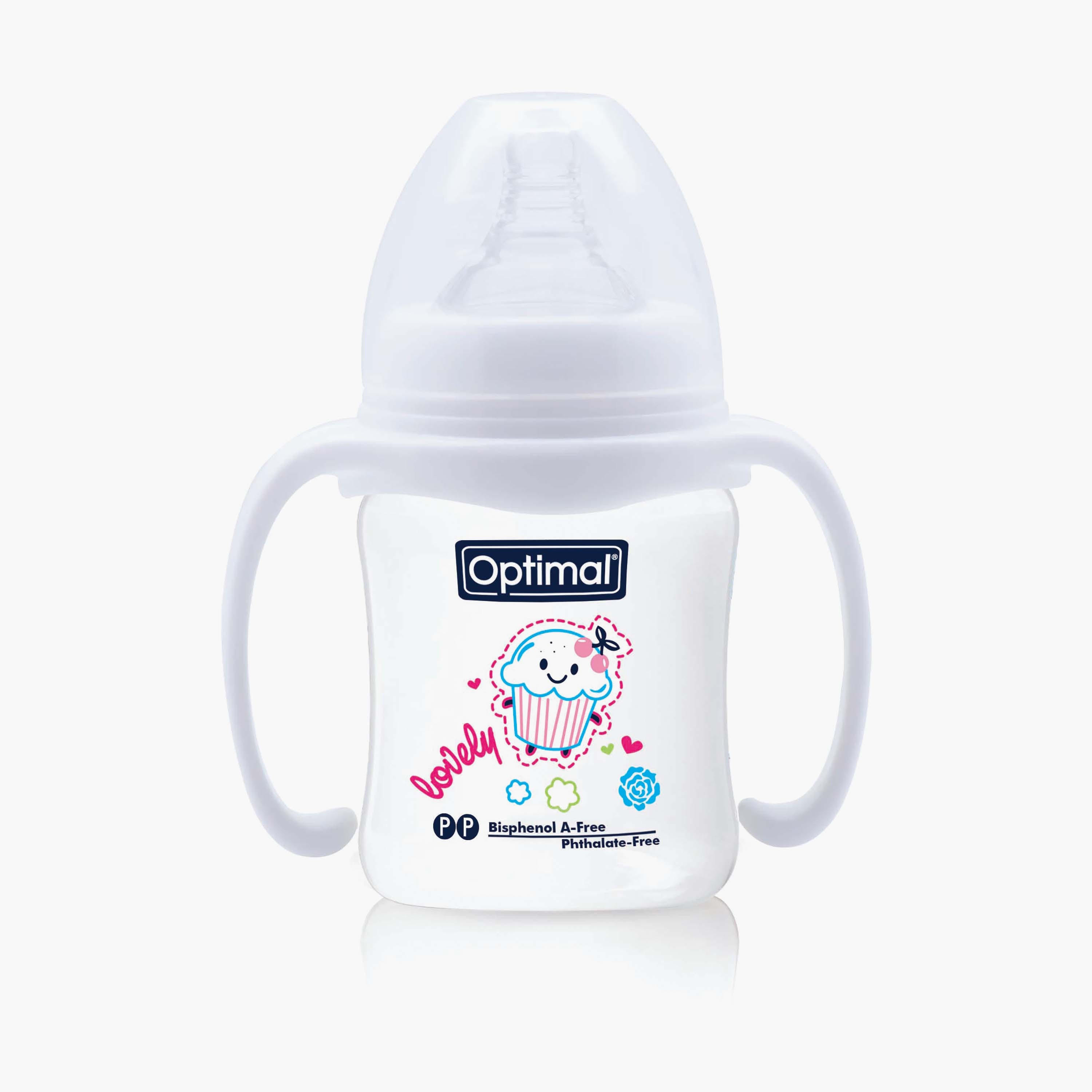 زجاجة رضاعة برقبة واسعة مع مقبض من أوبتيمال, 180 مل-baby-feeding-feedingbottles-bottlesandteats-image-11