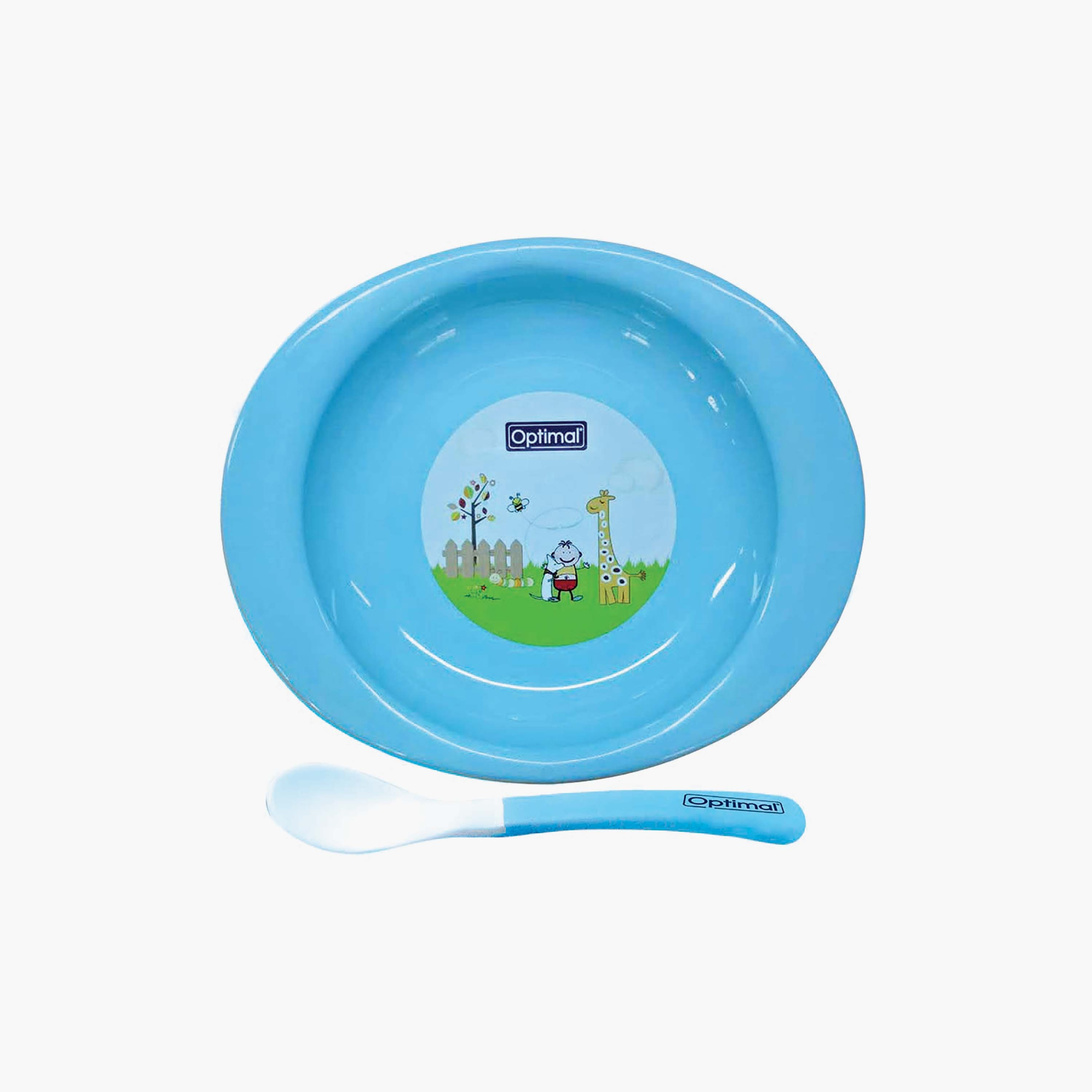Optimal Feeding Plate with Silicone Spoon, 4+ Months-baby-feeding-mealtimeessentials-image-1