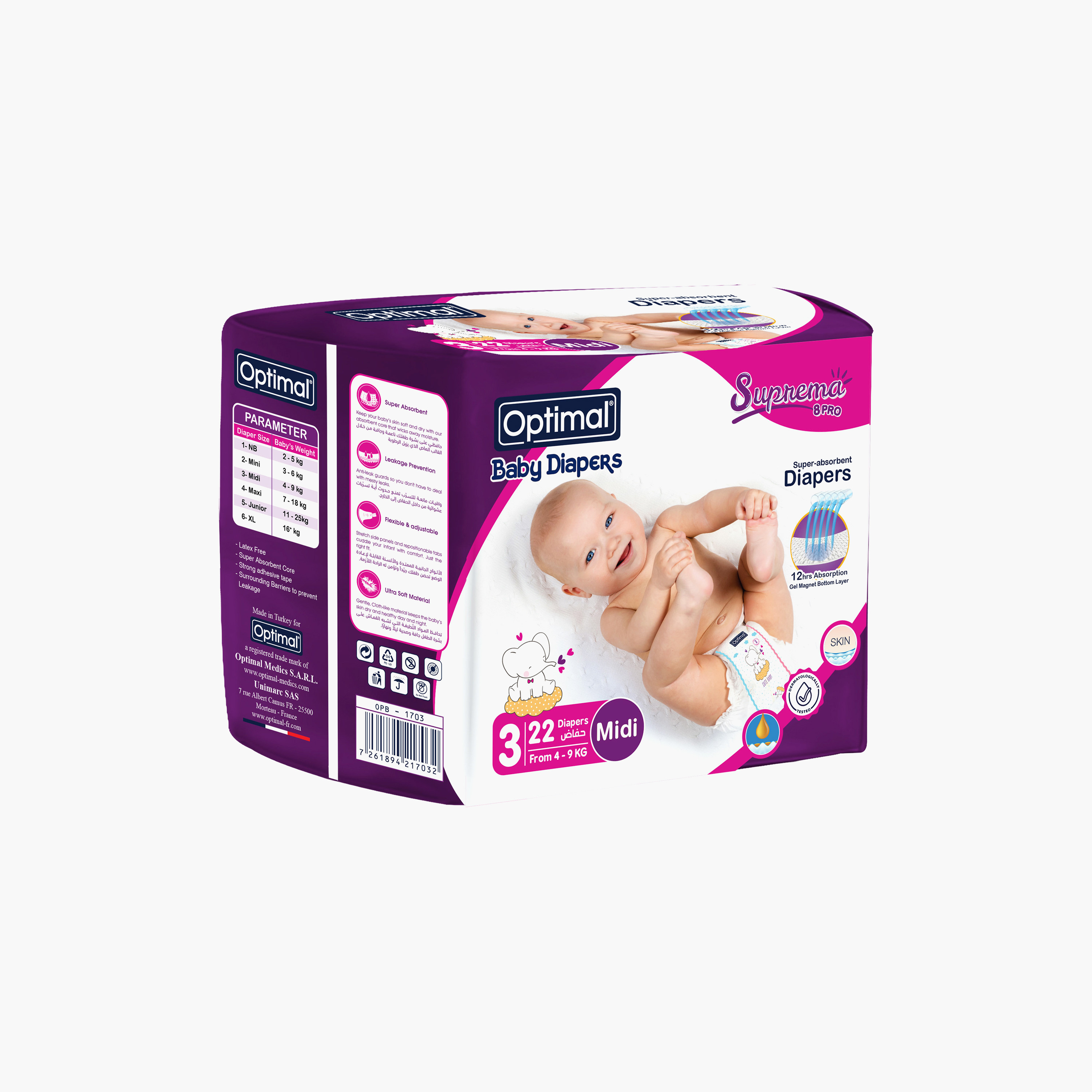 Optimal Diaper Size 3, 22-Diapers Pack, 4-9 kg-baby-diapering-diapers-image-1