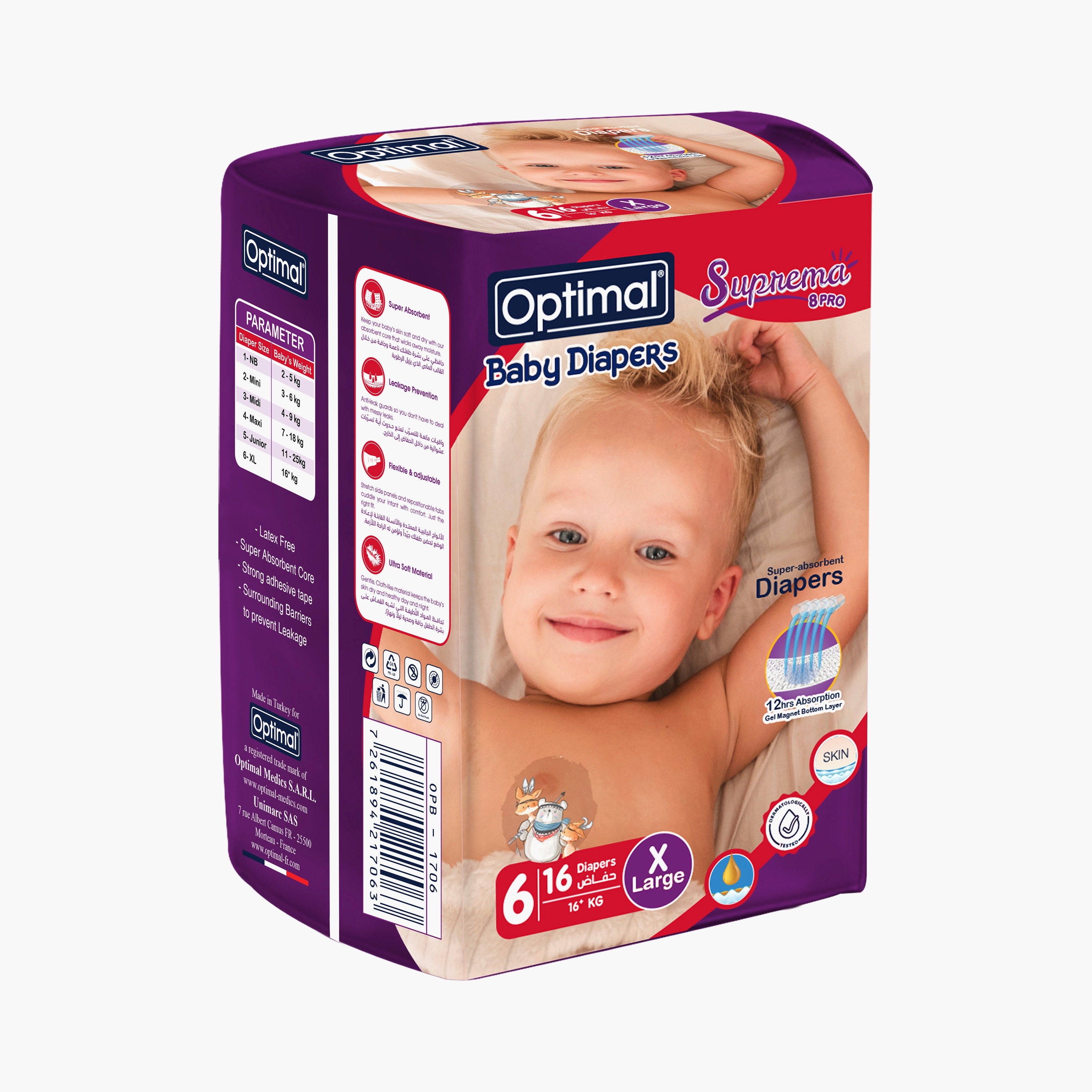 Optimal Diaper Size 6, 16-Diapers Pack, 16+ kg-baby-diapering-diapers-image-1